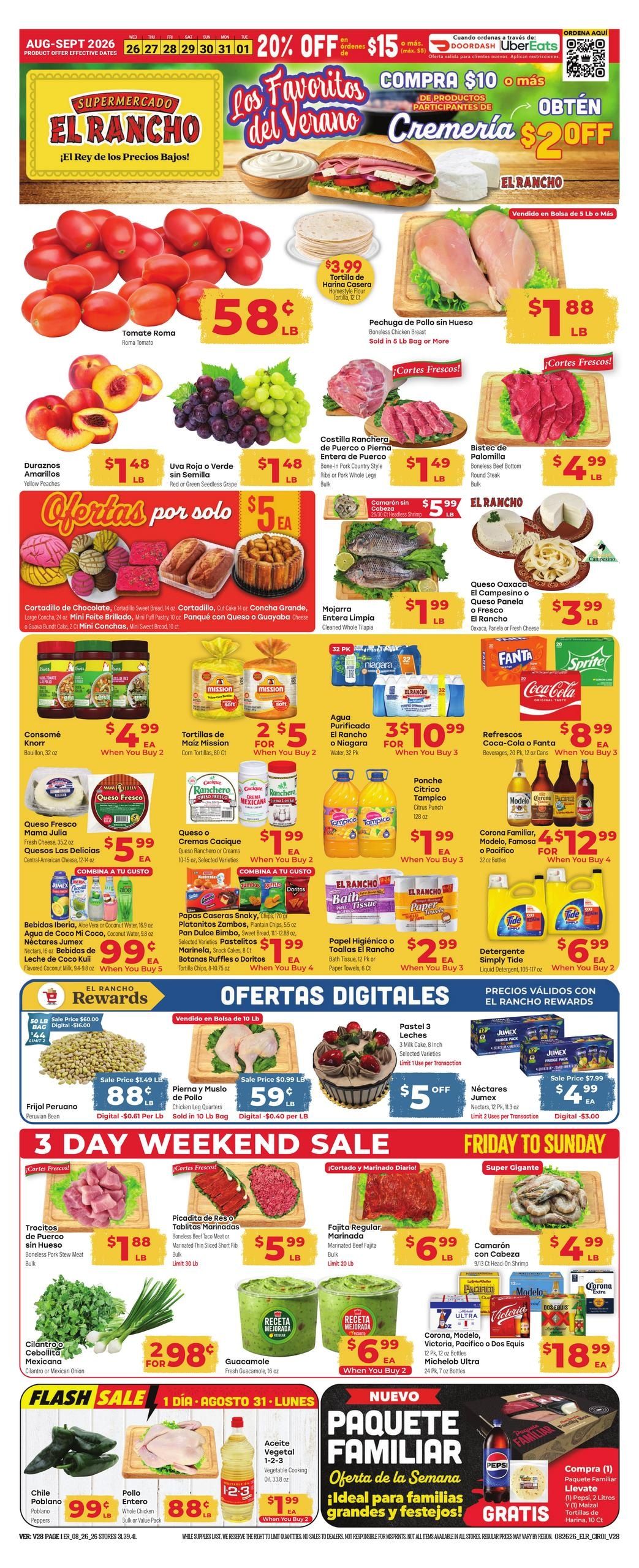 El Rancho Supermercado (Katy-Wallis Area, TX) Weekly Ad August 26 - September 1, 2026