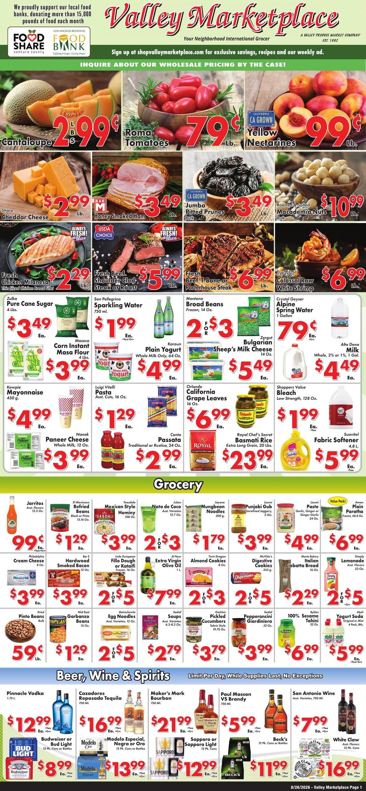 Valley Marketplace Weekly Ad August 26 - September 1, 2026