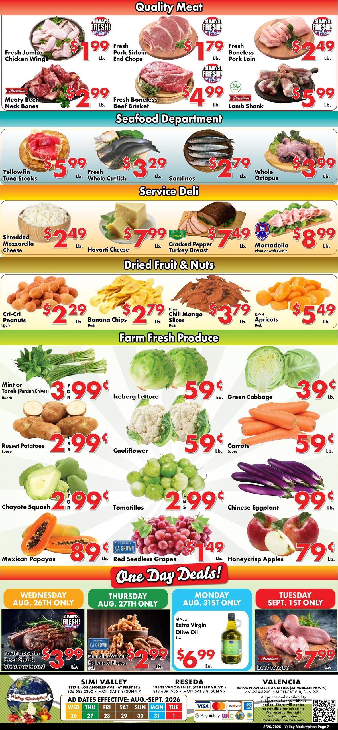 Valley Marketplace Weekly Ad August 26 - September 1, 2026