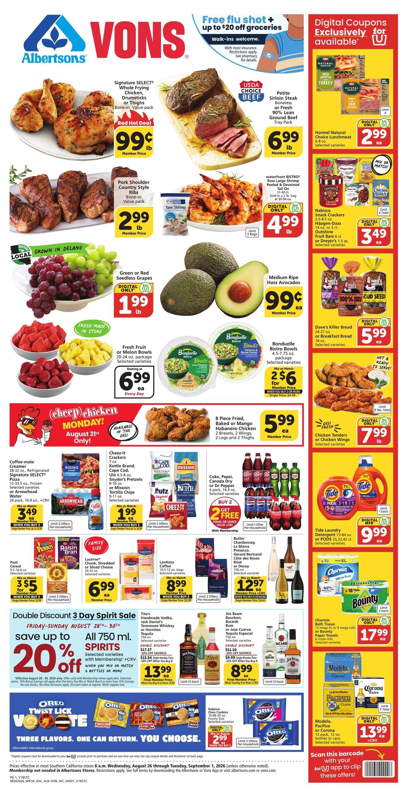 Vons (Baldwin Park Area, CA) Weekly Ad August 26 - September 1, 2026