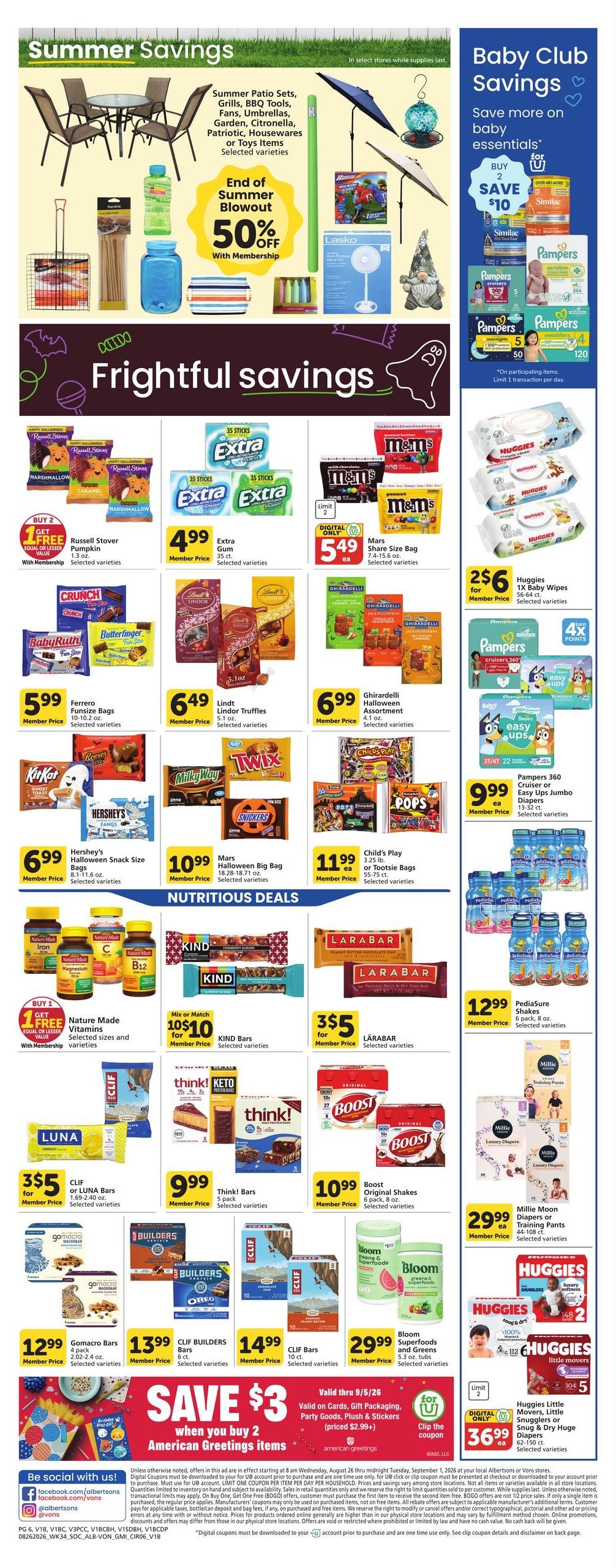 Vons (Baldwin Park Area, CA) Weekly Ad August 26 - September 1, 2026