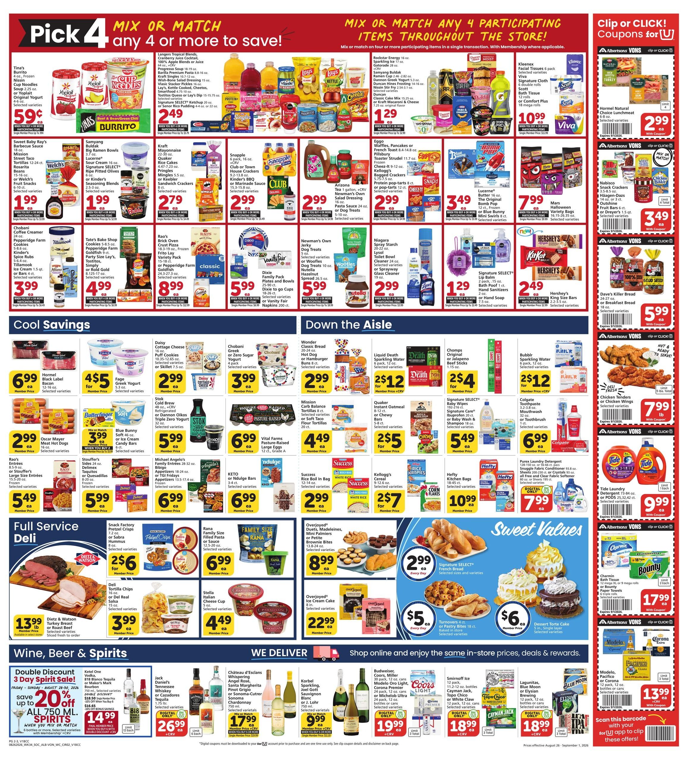 Vons (CA) Weekly Ad August 26 - September 1, 2026