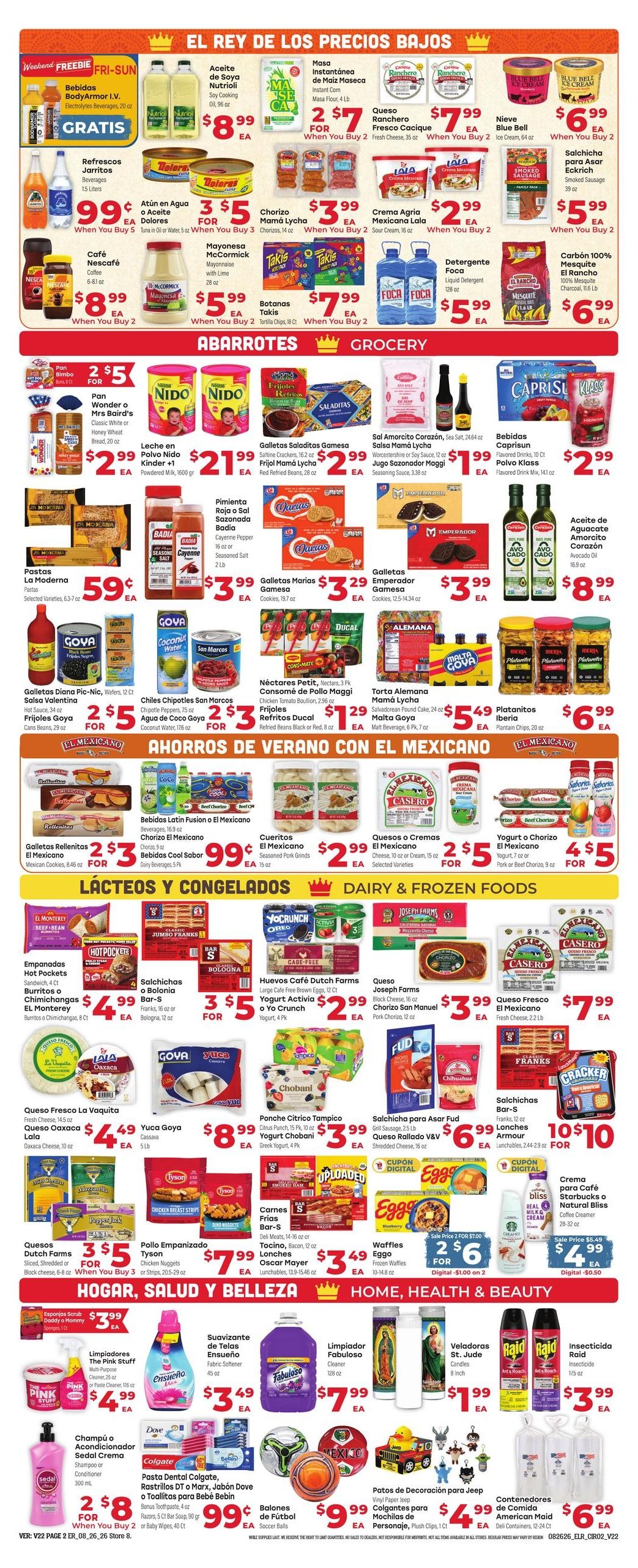 El Rancho Supermercado (Dallas Area, TX) Weekly Ad August 26 - September 1, 2026