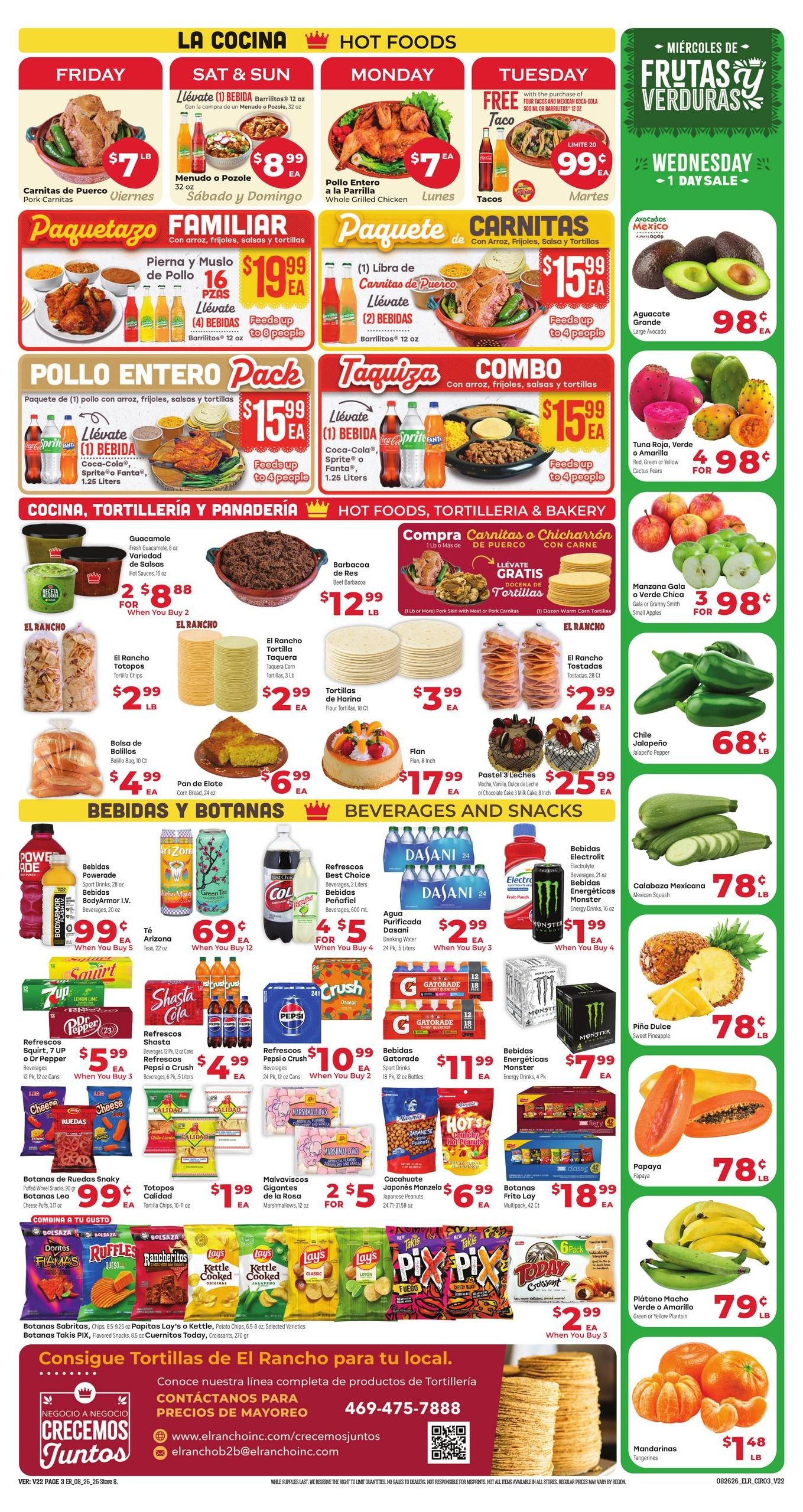 El Rancho Supermercado (Dallas Area, TX) Weekly Ad August 26 - September 1, 2026