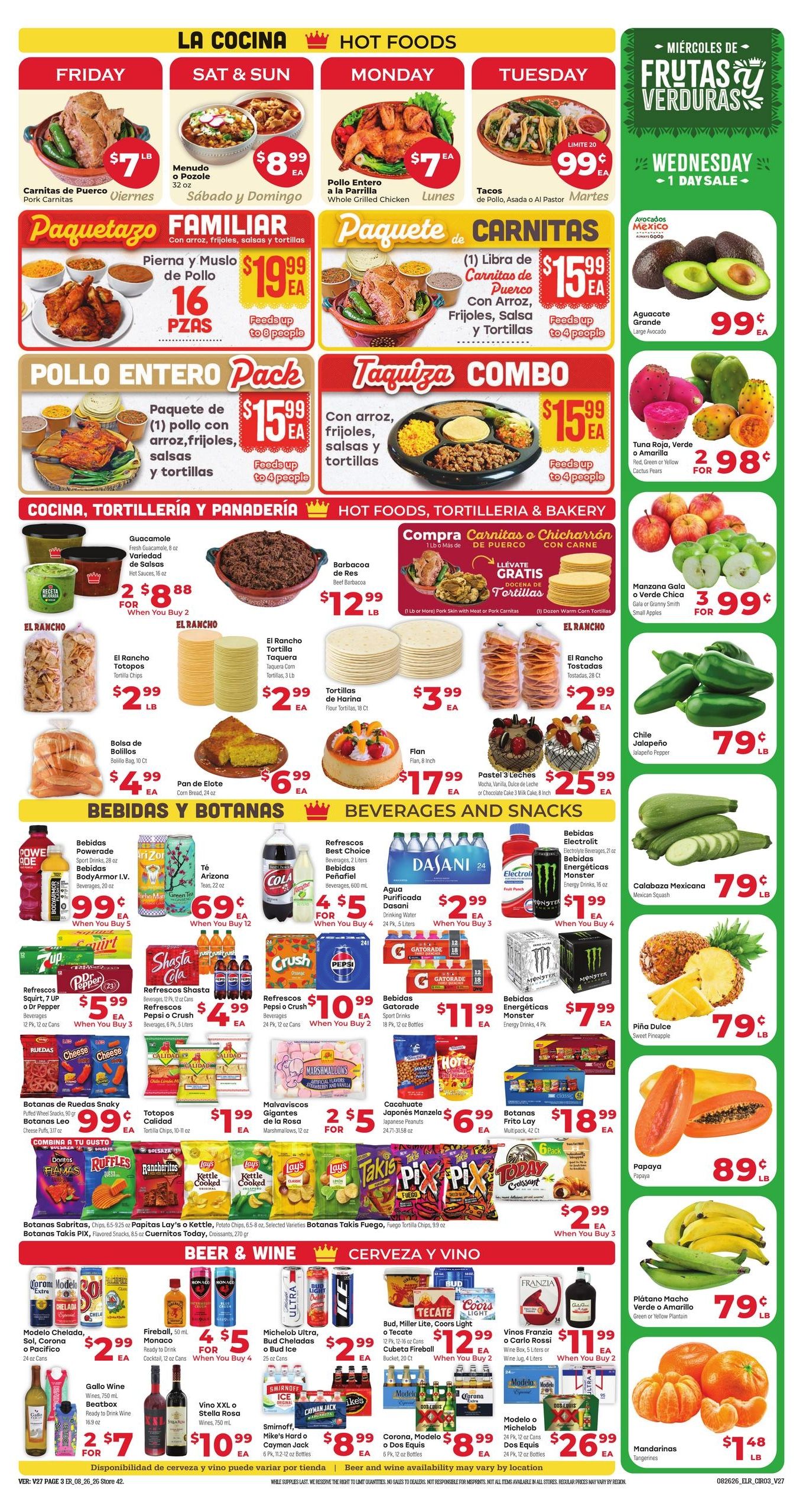 El Rancho Supermercado (Brownsville Area, TX) Weekly Ad August 26 - September 1, 2026