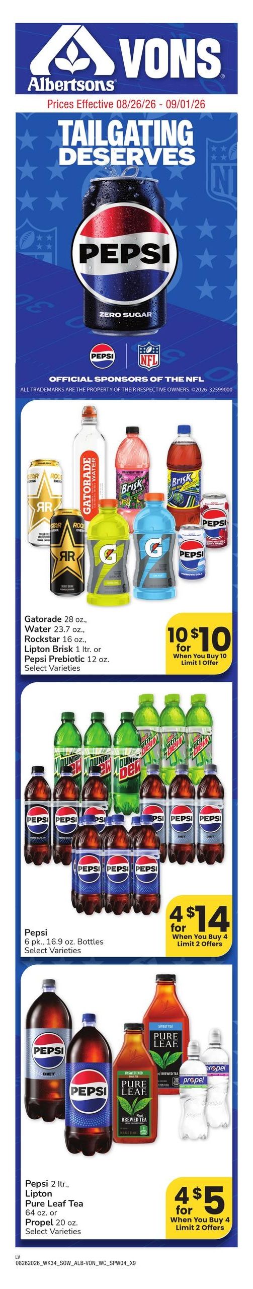 Vons (Las Vegas–The Lakes Area, NV) Weekly Ad August 26 - September 1, 2026