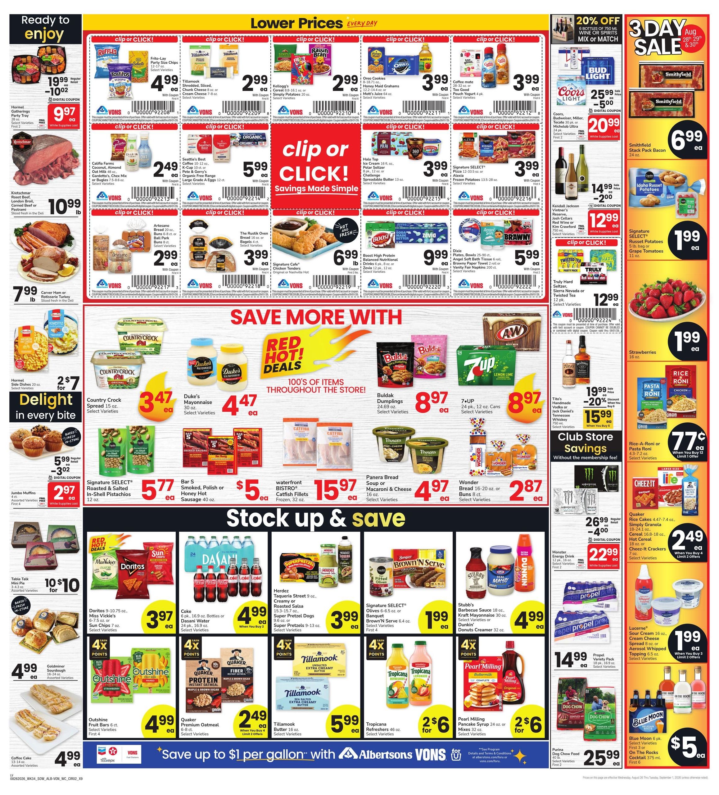 Vons (Las Vegas–The Lakes Area, NV) Weekly Ad August 26 - September 1, 2026