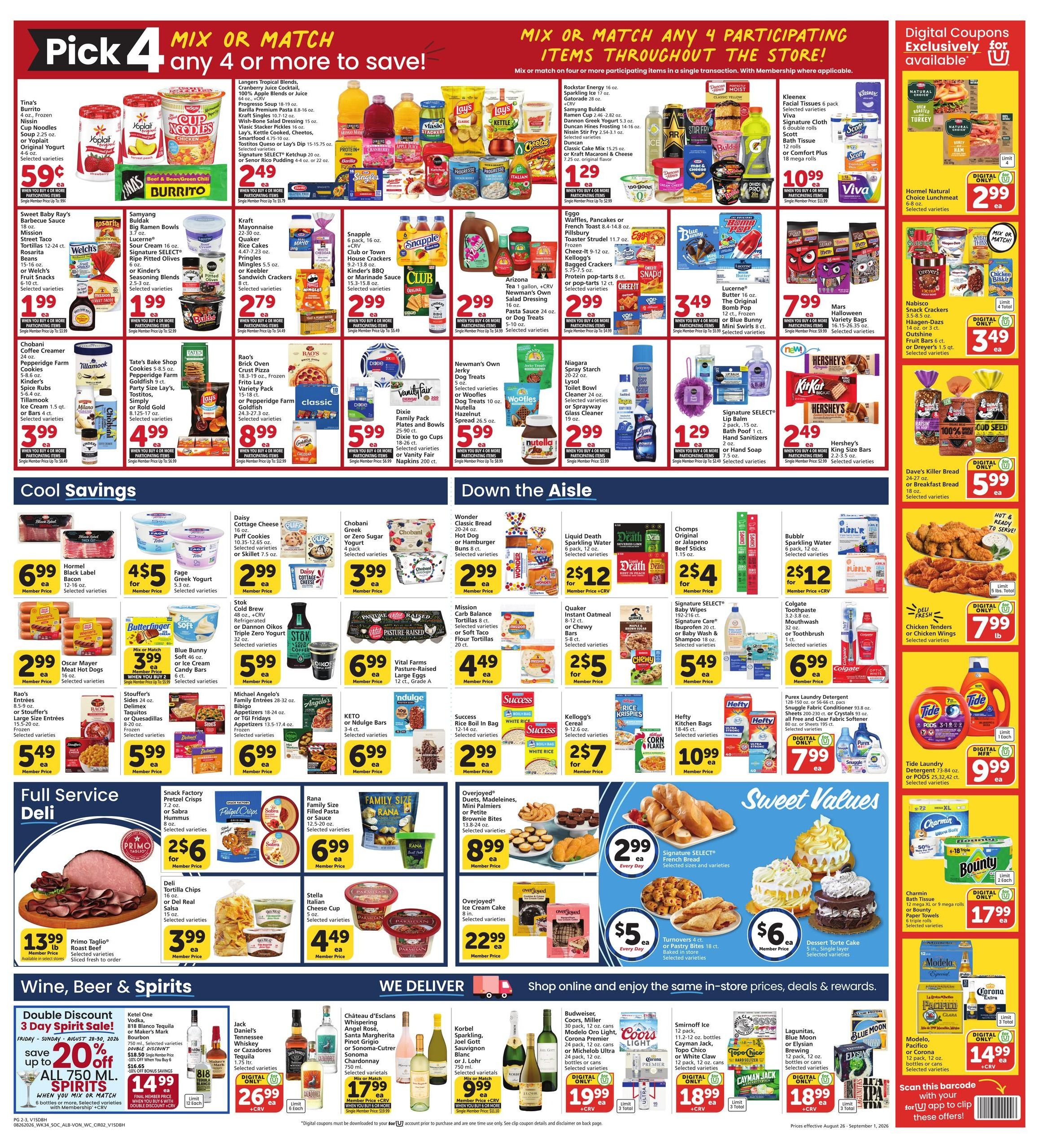 Vons (Carlsbad Area, CA) Weekly Ad August 26 - September 1, 2026
