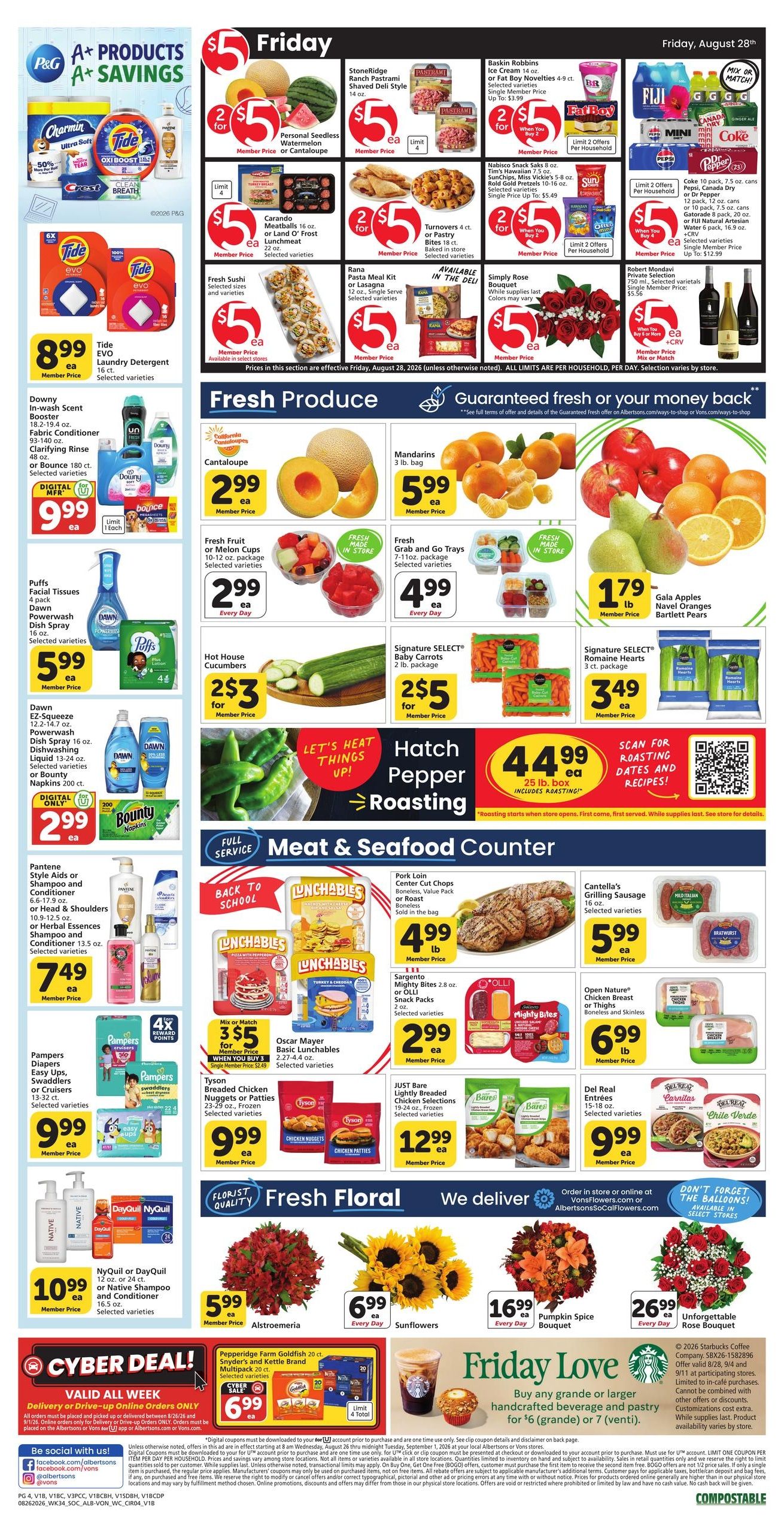 Vons (Carlsbad Area, CA) Weekly Ad August 26 - September 1, 2026