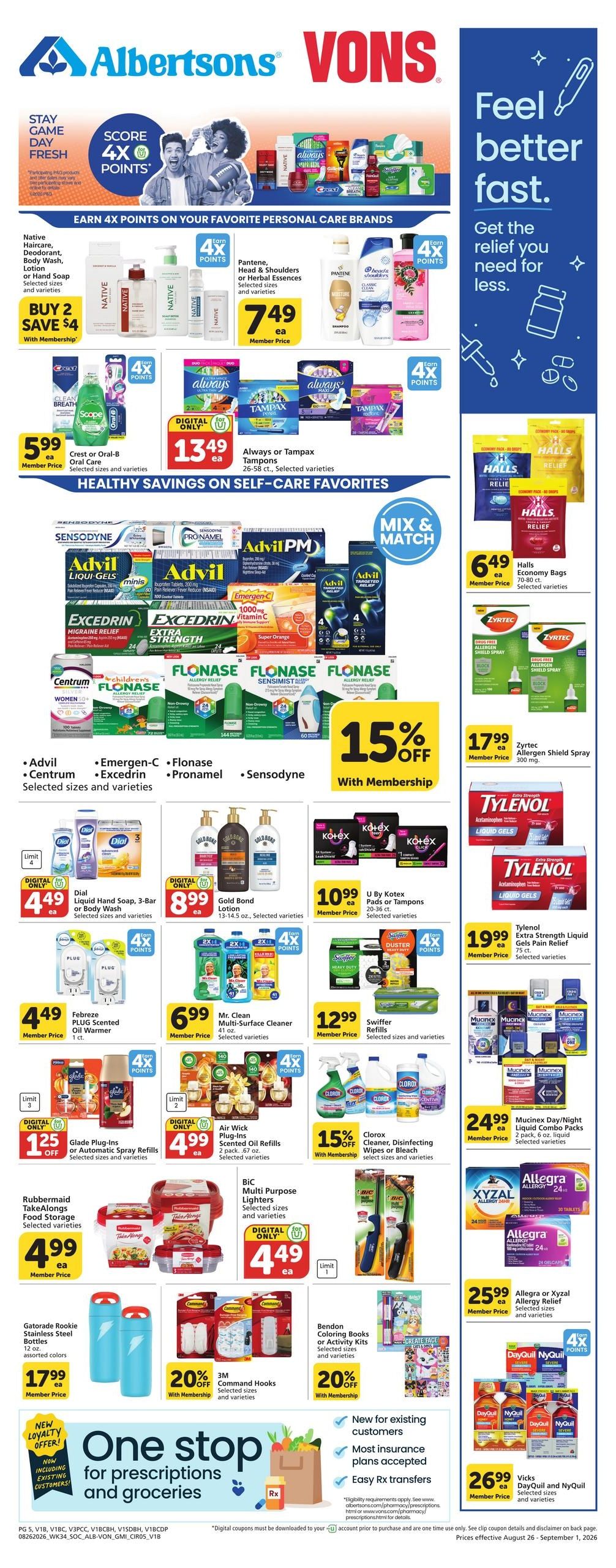 Vons (Carlsbad Area, CA) Weekly Ad August 26 - September 1, 2026