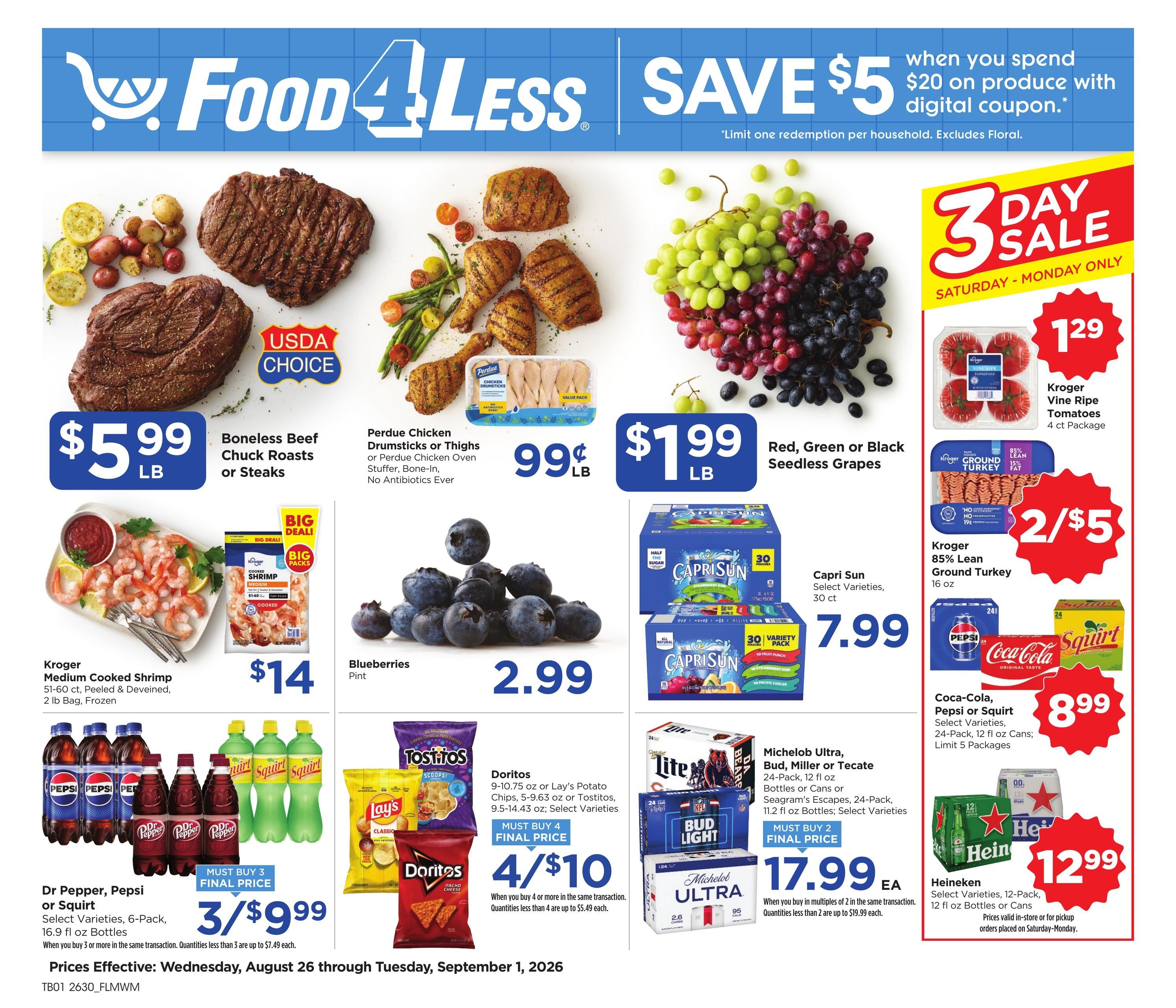 Food 4 Less (Chicago–Lyons Area, IL) Chicago Weekly Ad August 26 - September 1, 2026
