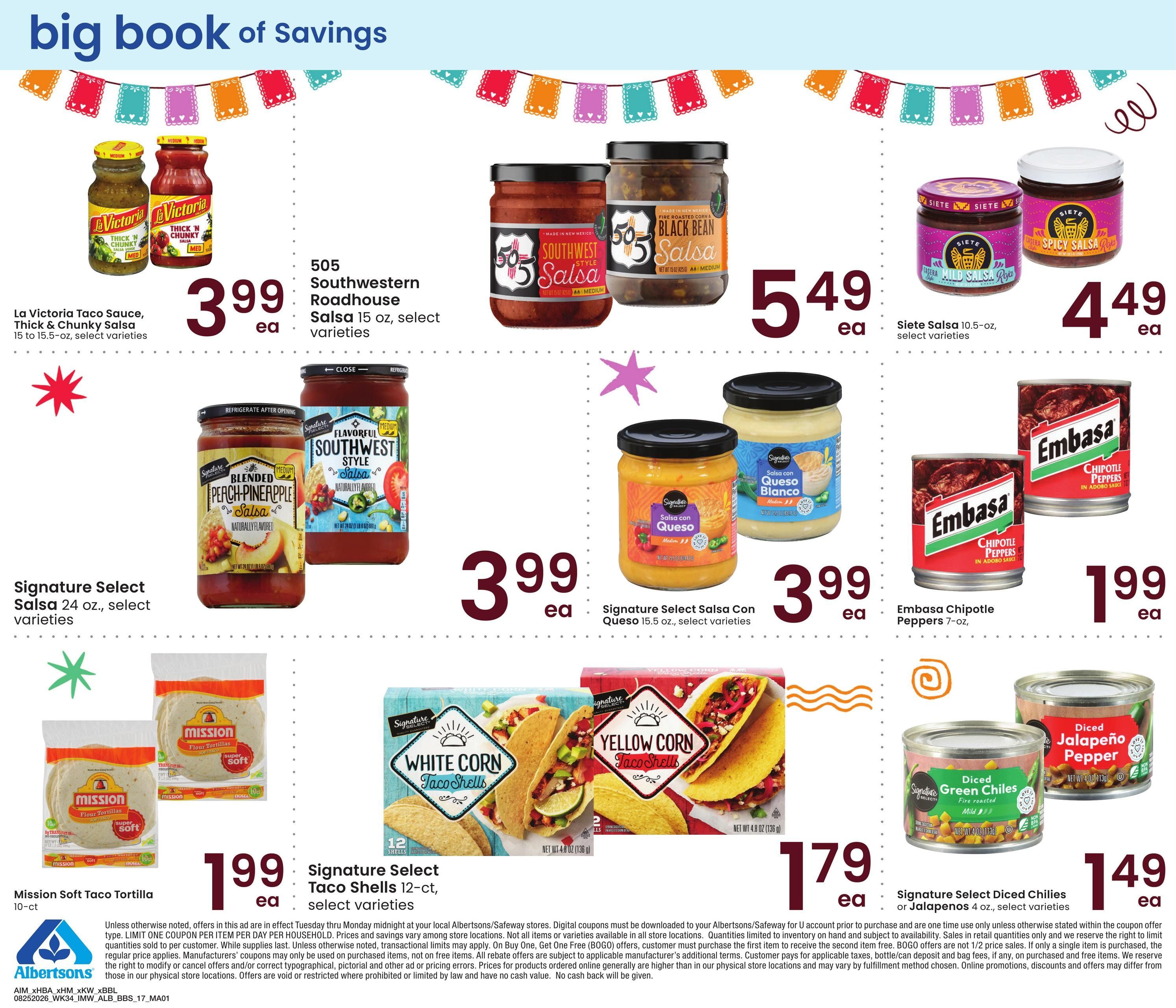 Albertsons (Ontario Area, OR) Big Book of Savings Weekly Ad August 25 - September 28, 2026