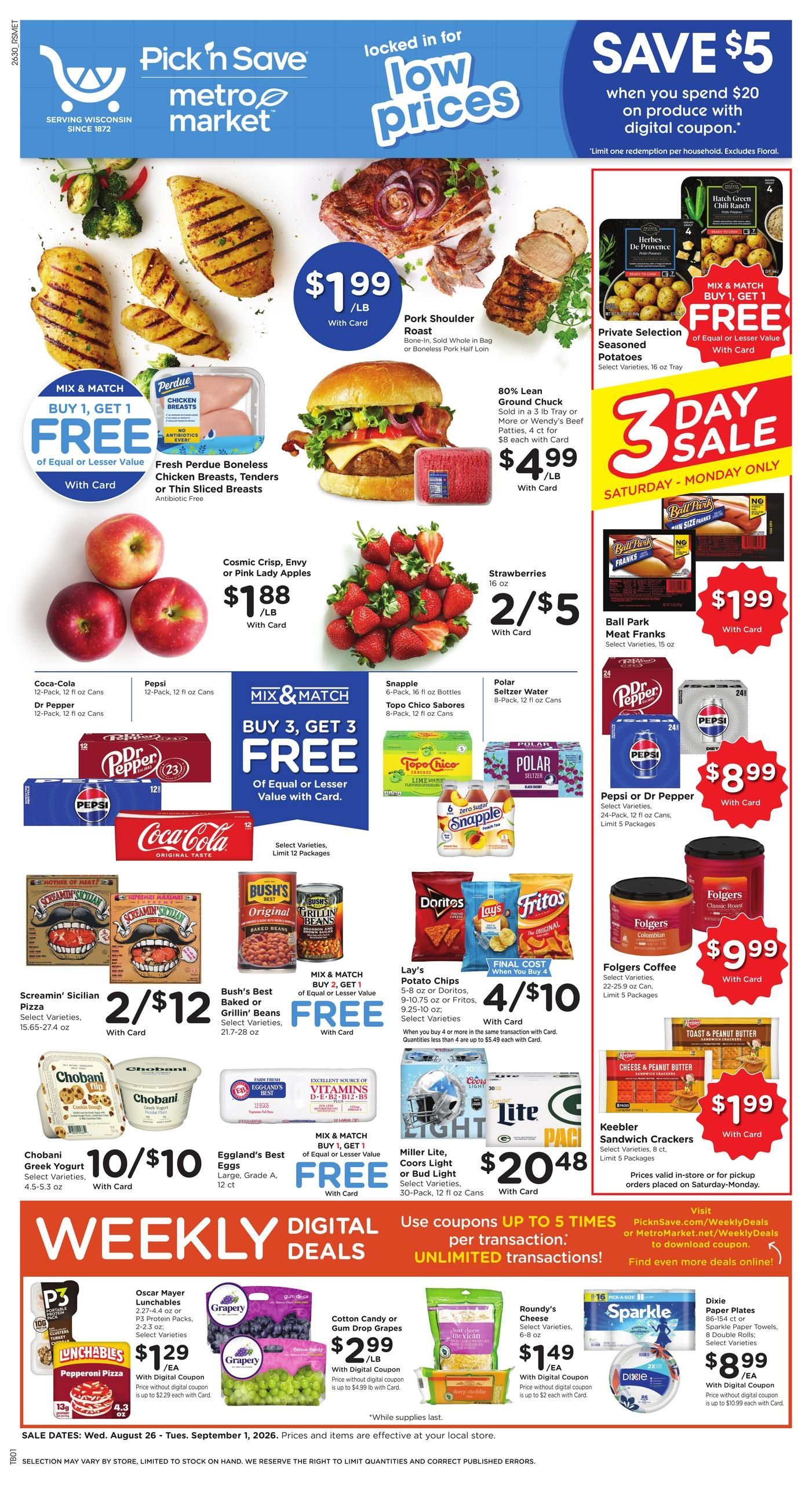 Pick N Save (Milwaukee–Beloit Area, WI) Weekly Ad August 26 - September 1, 2026