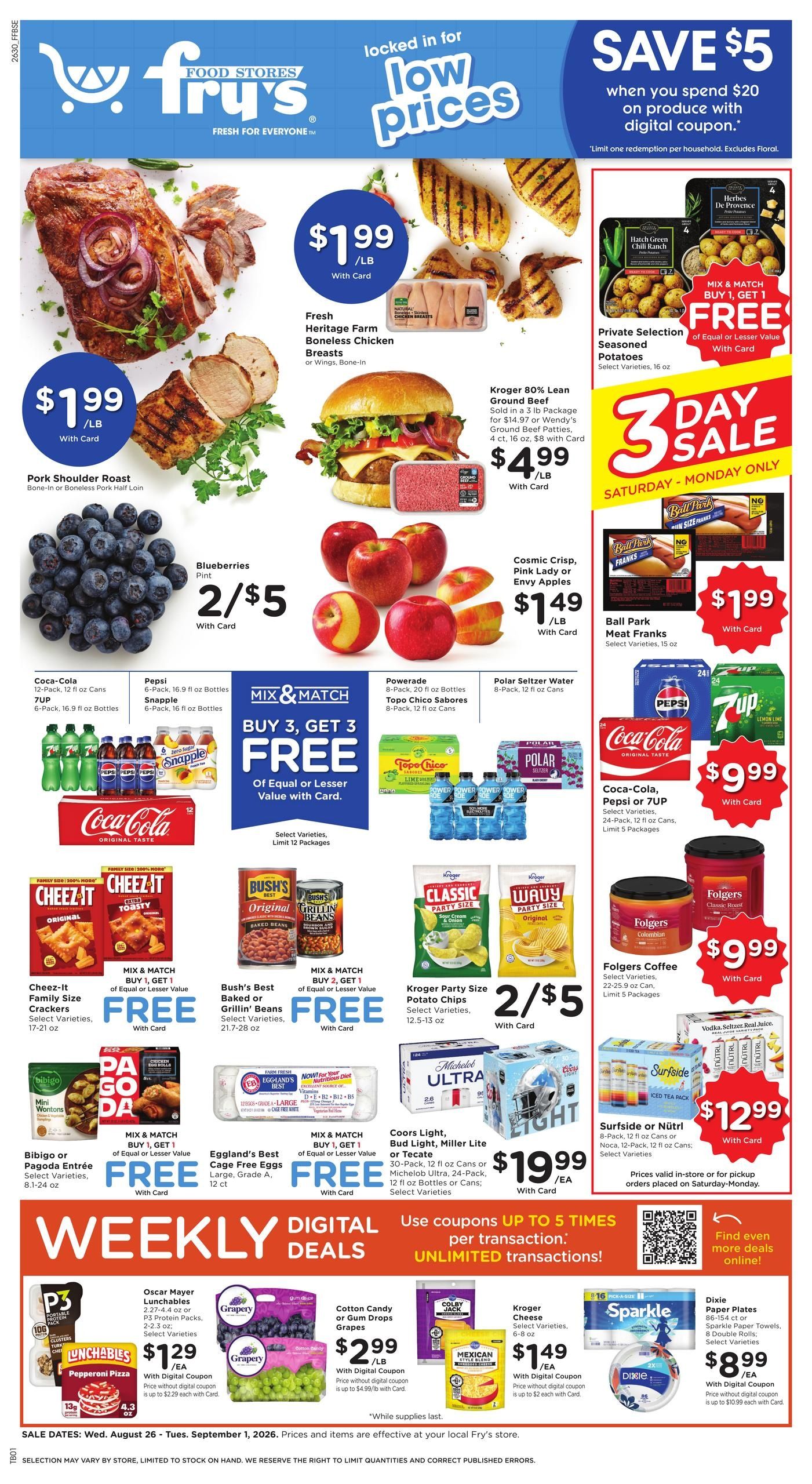 Fry's Food Stores (Tonopah Area, AZ) Weekly Ad August 26 - September 1, 2026