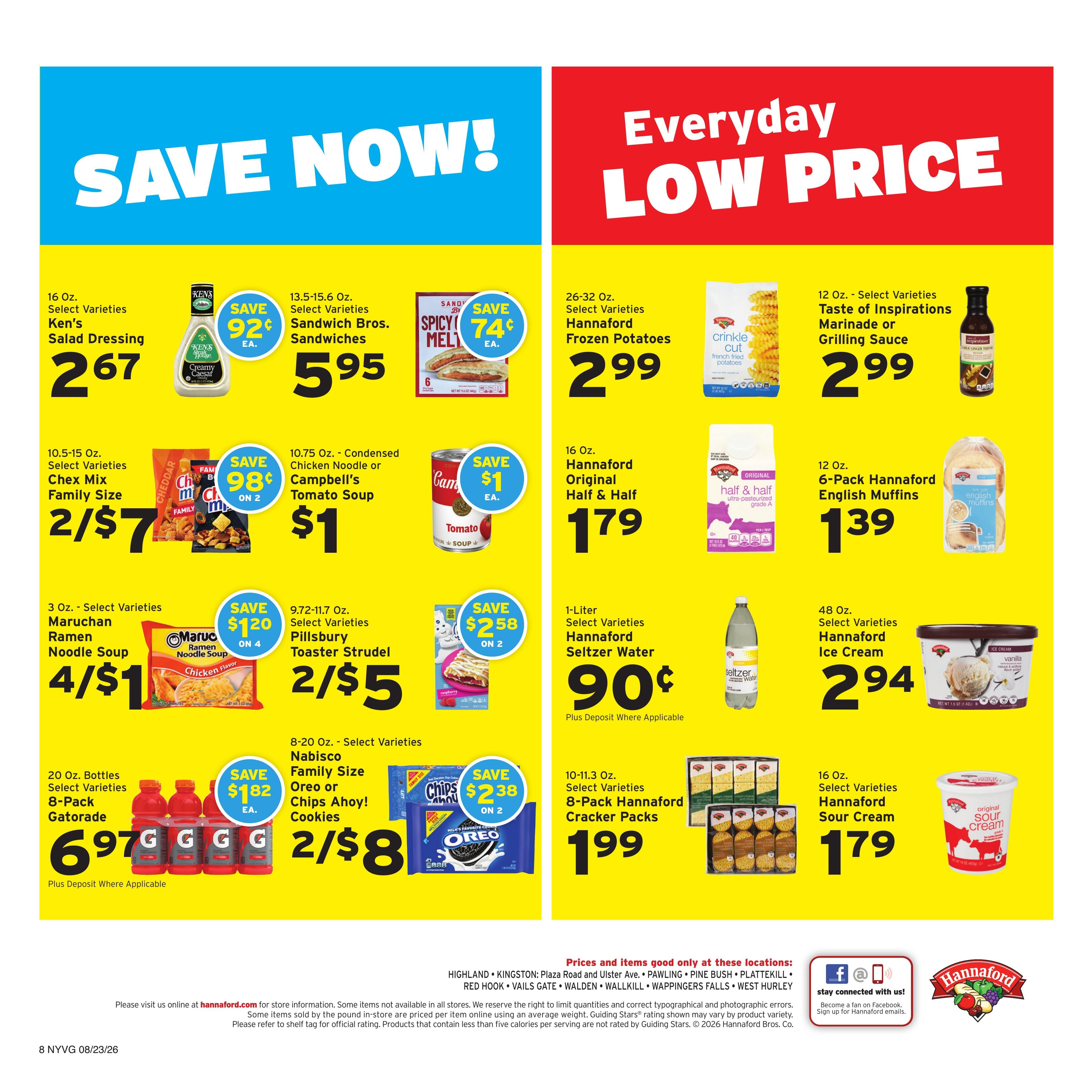 Hannaford (Poughkeepsie Area, NY) Week 35 Weekly Ad August 23 - 29, 2026