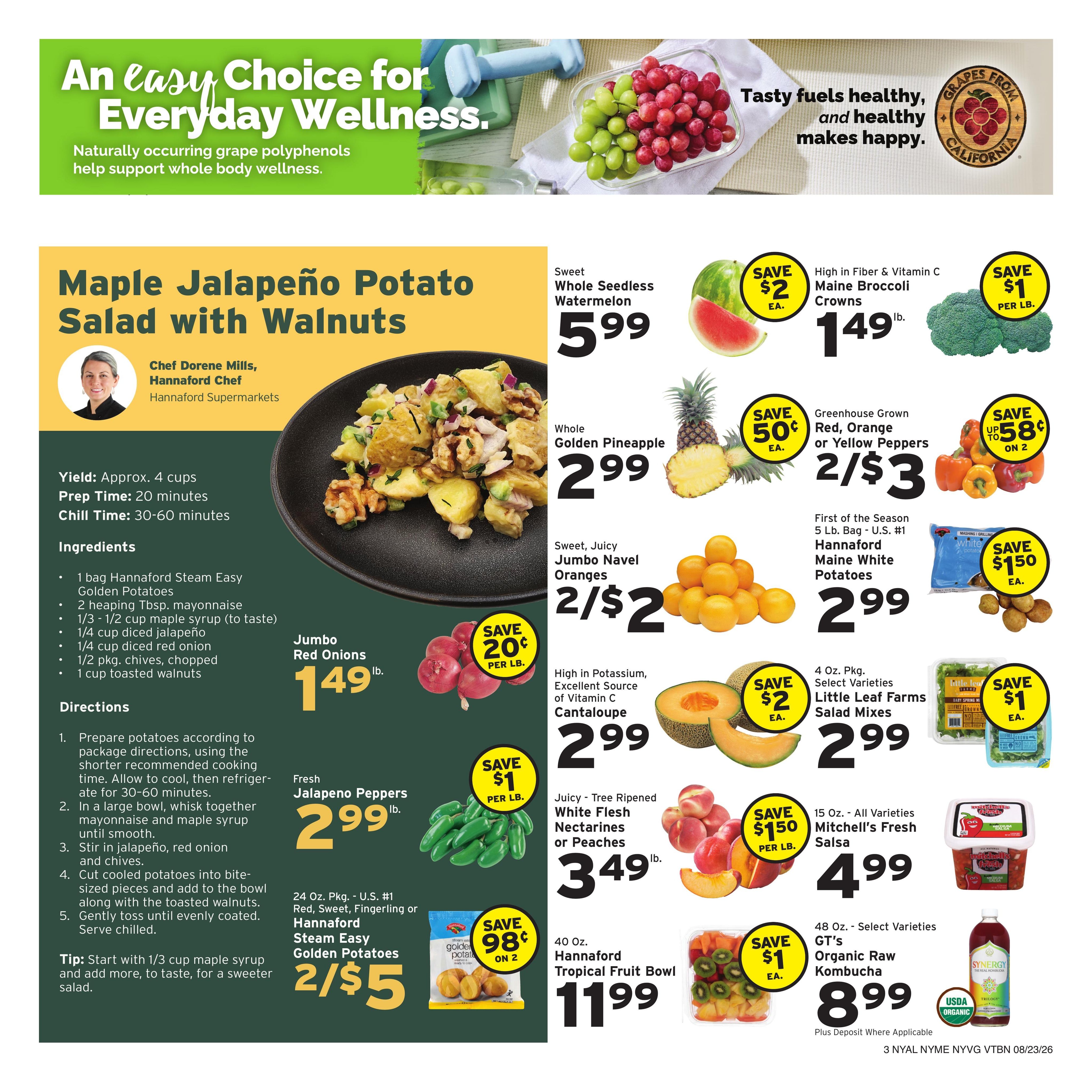 Hannaford (Poughkeepsie Area, NY) Week 35 Weekly Ad August 23 - 29, 2026