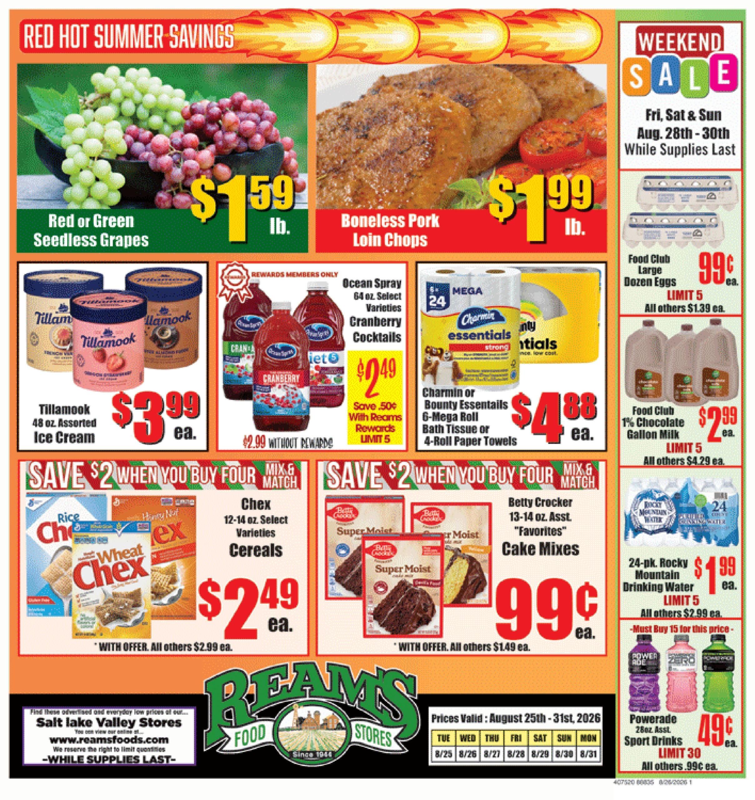 Reams Food Stores (UT) Weekly Ad August 25 - 31, 2026
