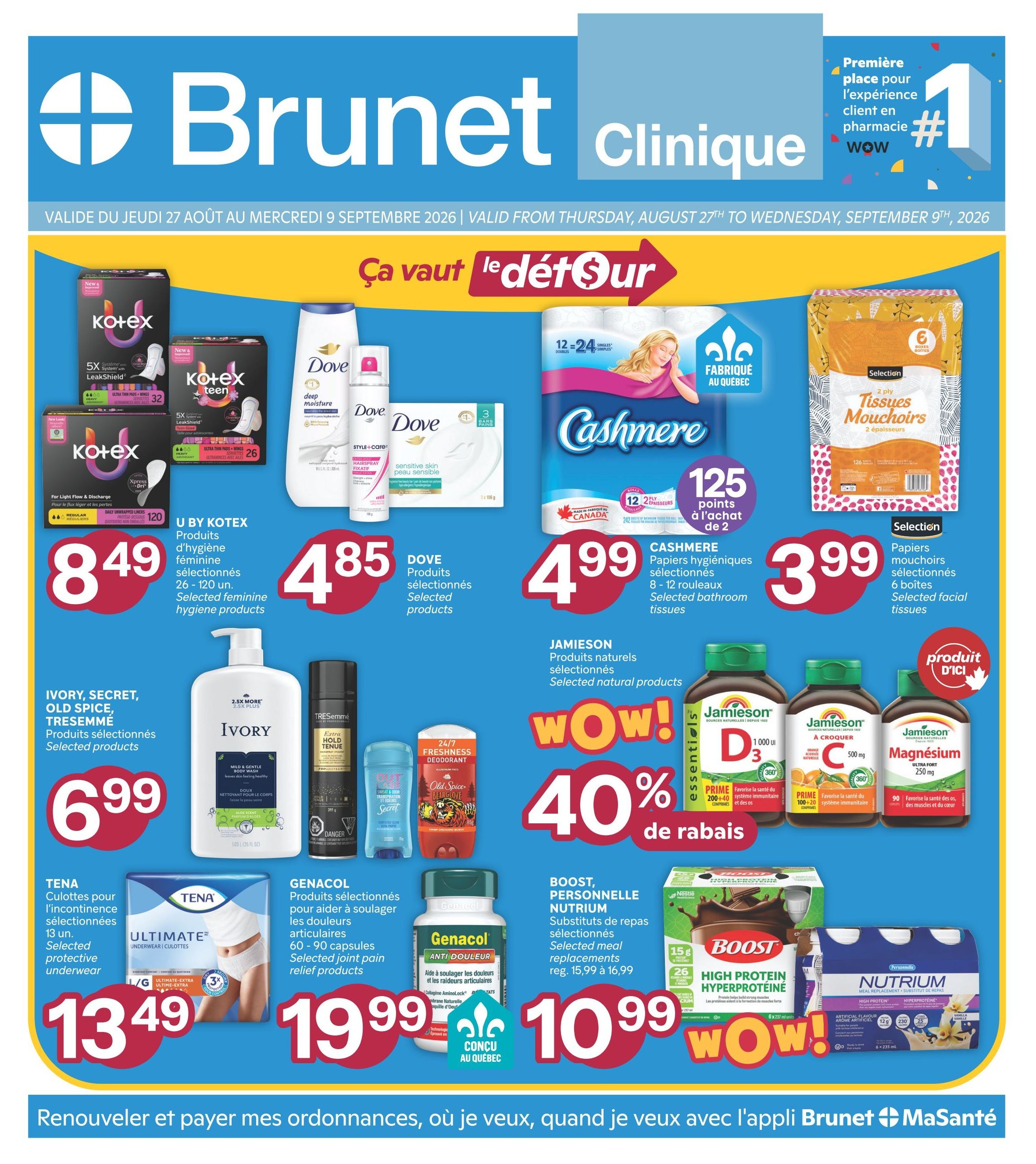 Brunet Clinique Flyer August 27 to September 9