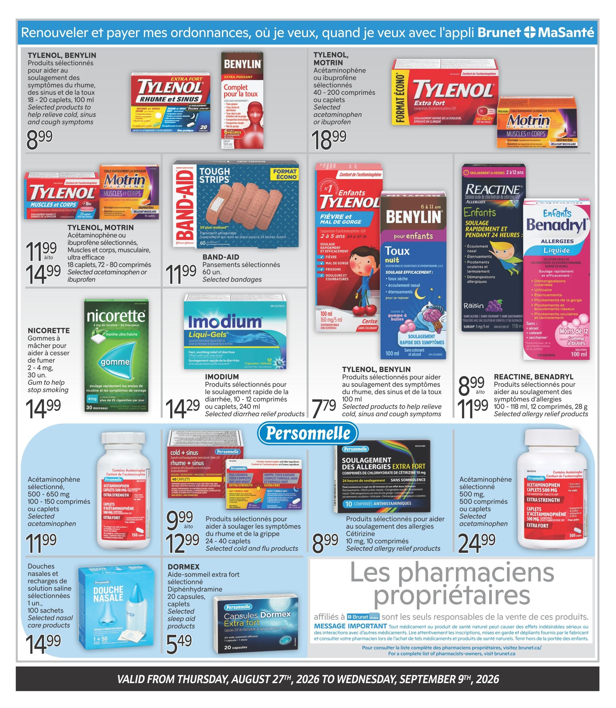 Brunet Clinique Flyer August 27 to September 9