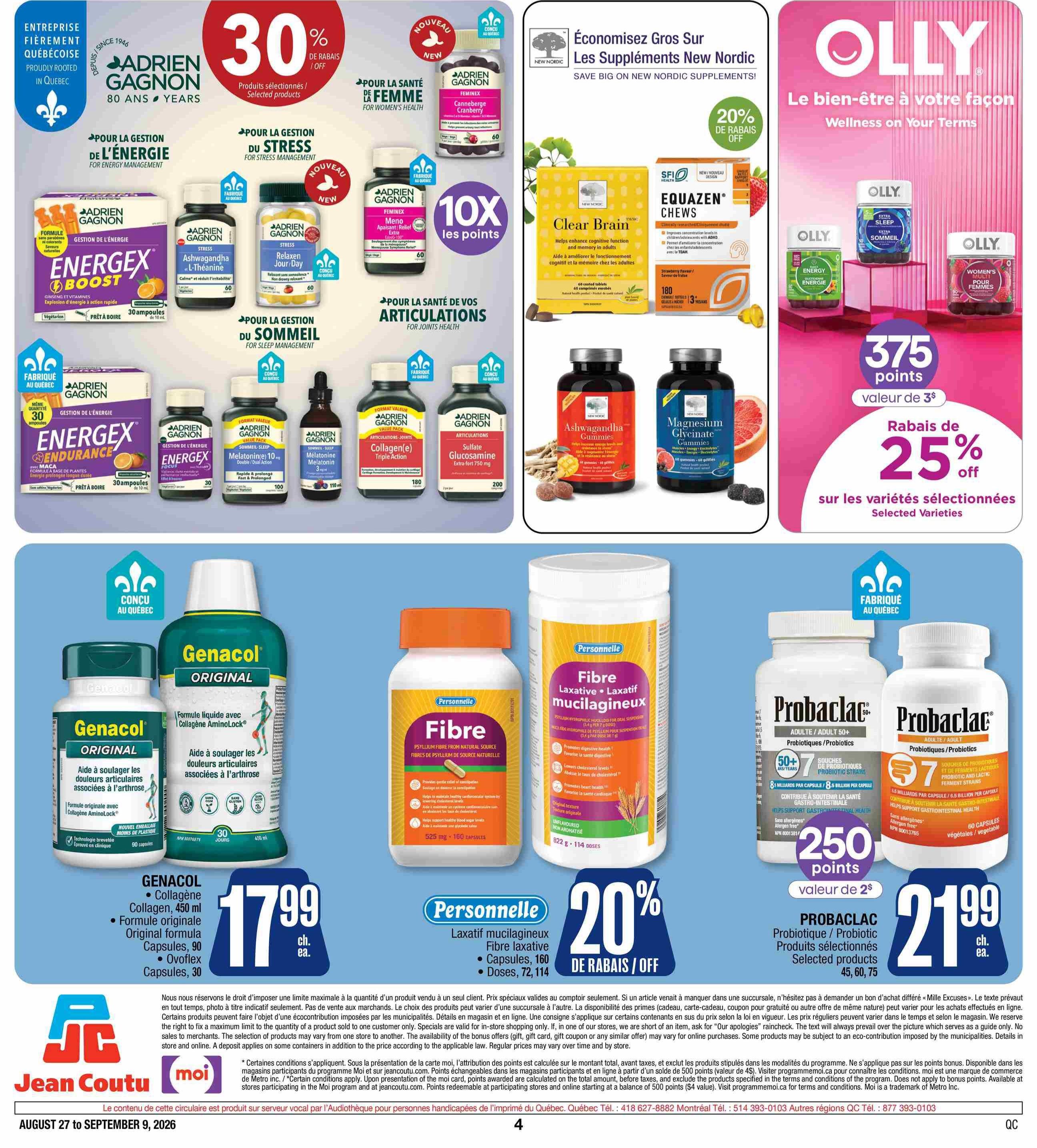 Jean Coutu Flyer August 27 to September 9