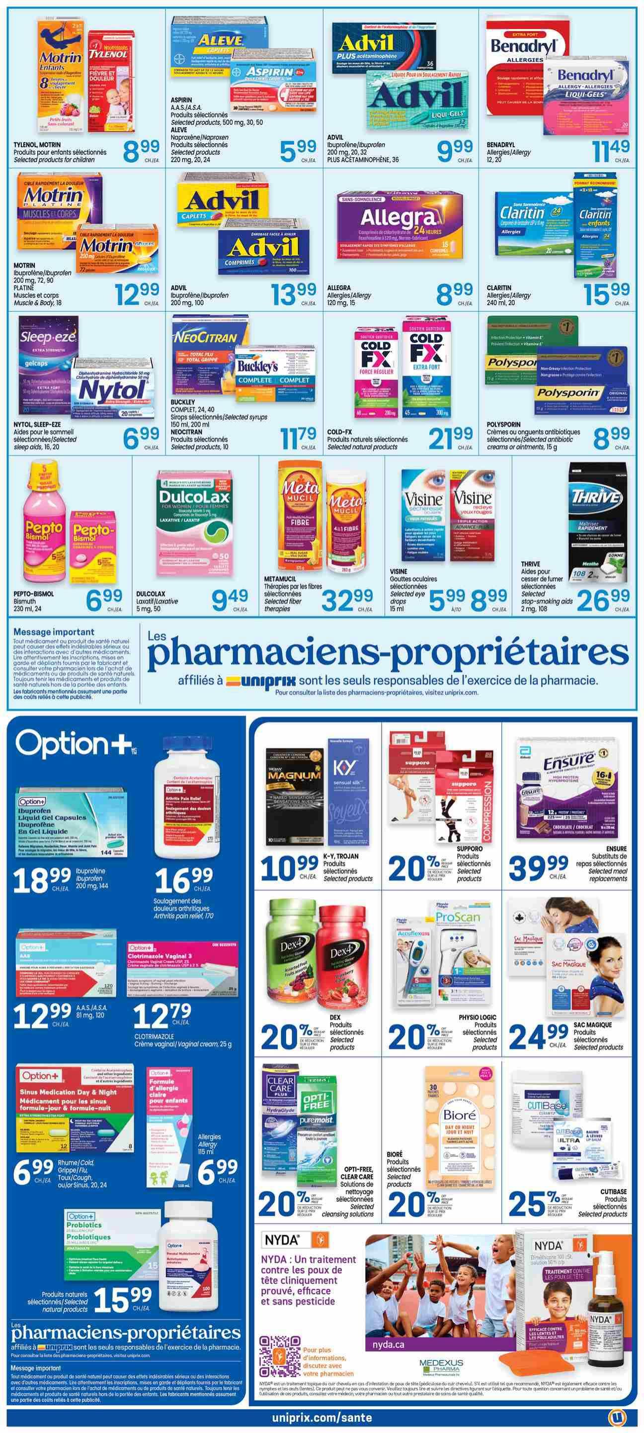 Uniprix Flyer August 27 to September 2