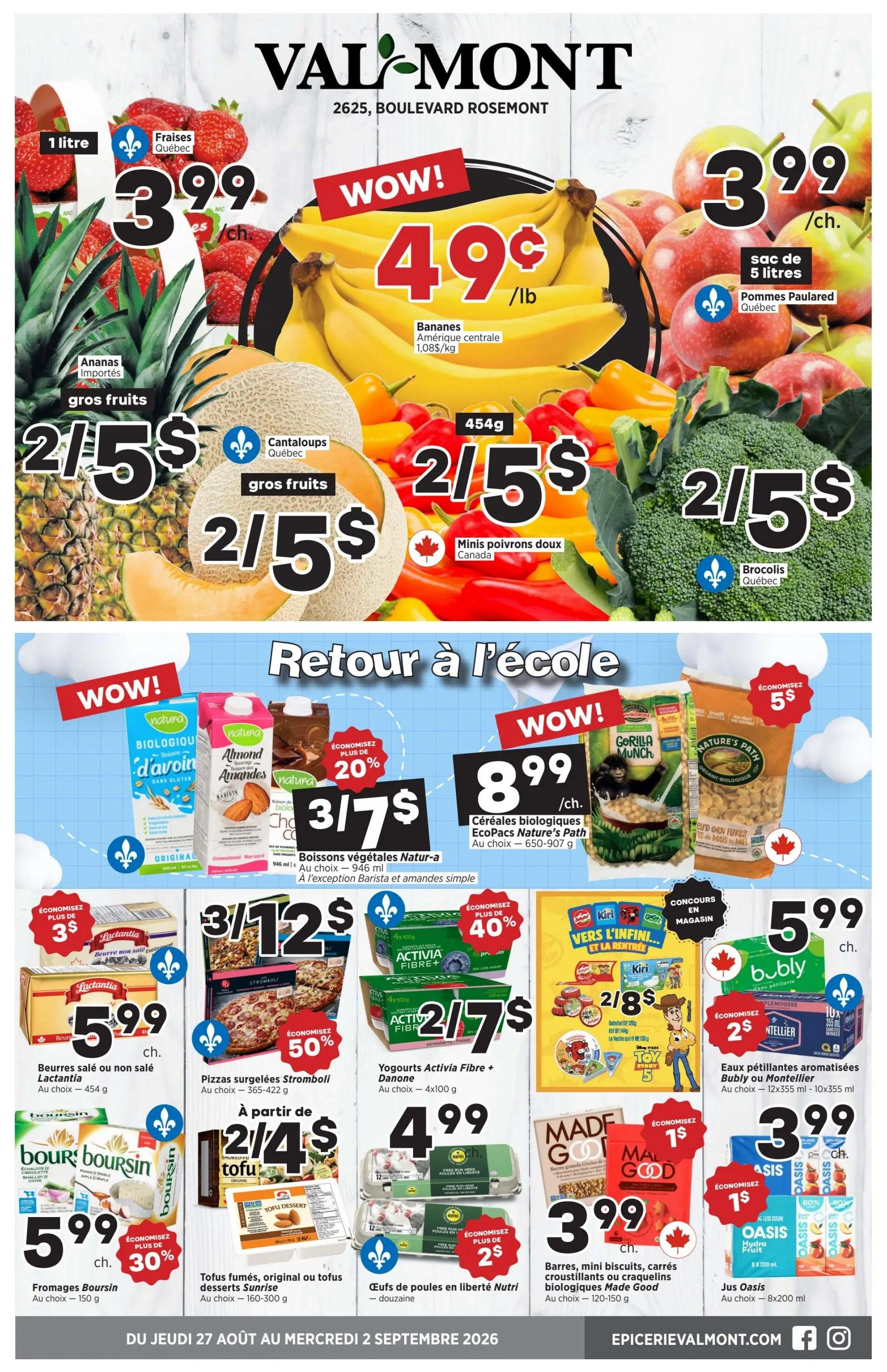 Val-Mont Flyer August 27 to September 2