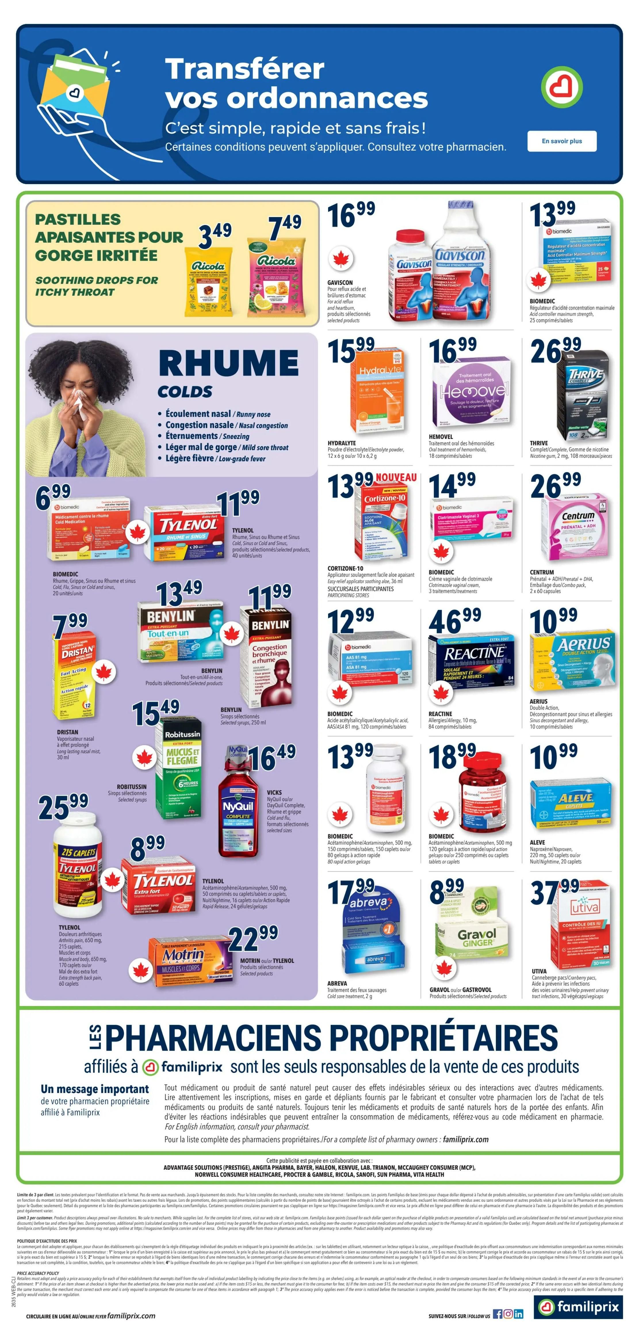 Familiprix Clinique Flyer August 27 to September 2