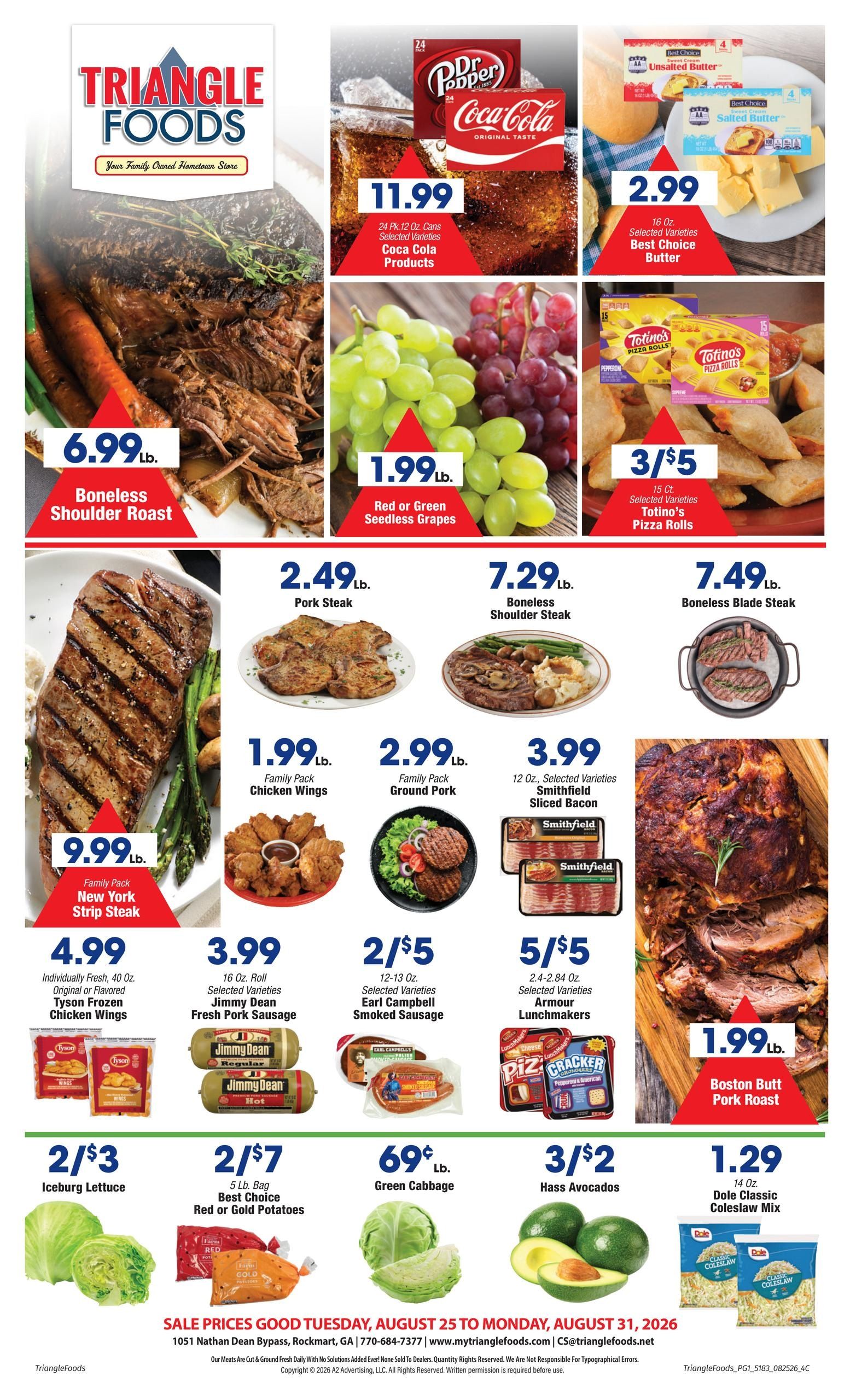 Triangle Foods Weekly Ad August 25 - 31, 2026