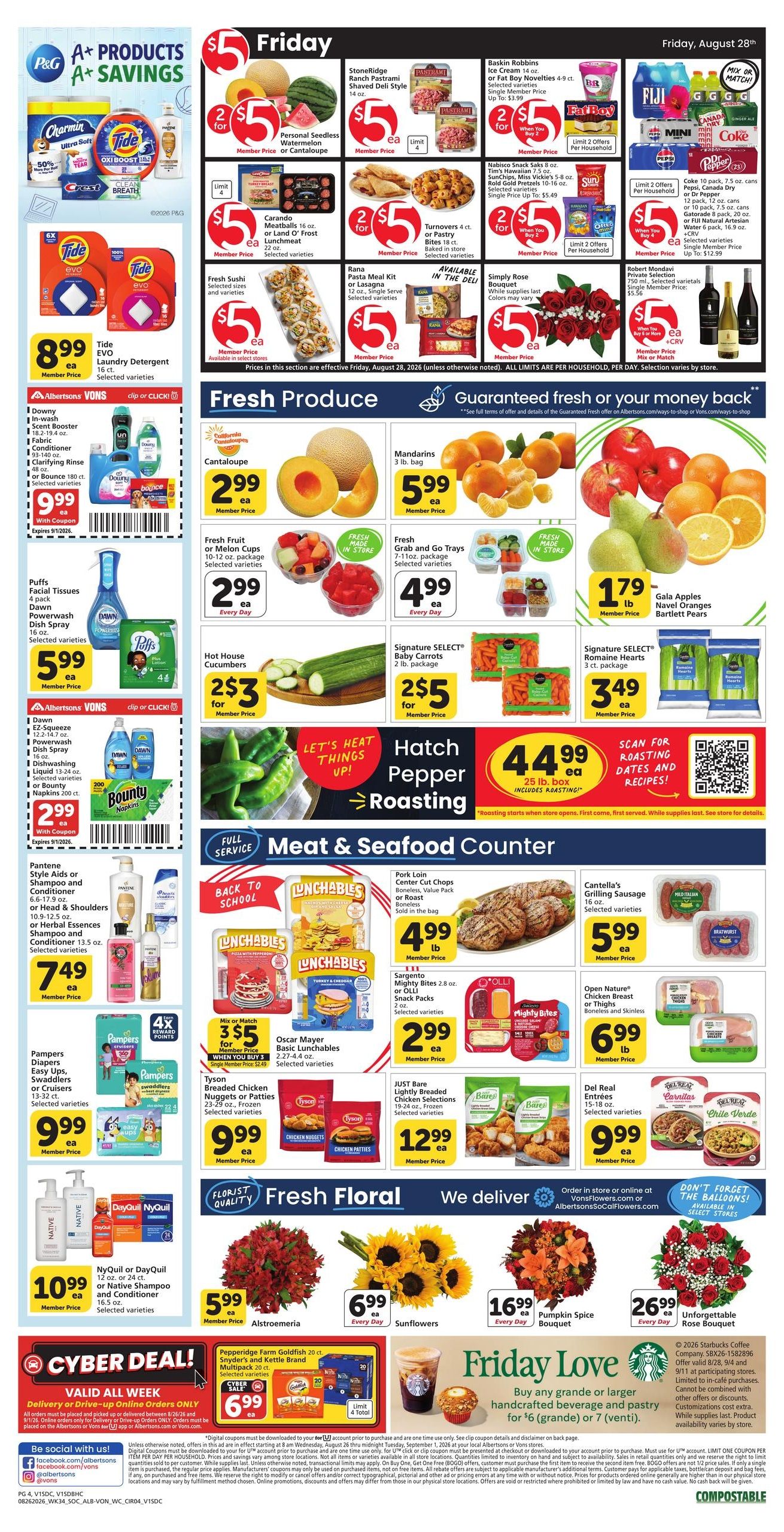 Vons (Imperial Beach–La Jolla Area, CA) Weekly Ad August 26 - September 1, 2026