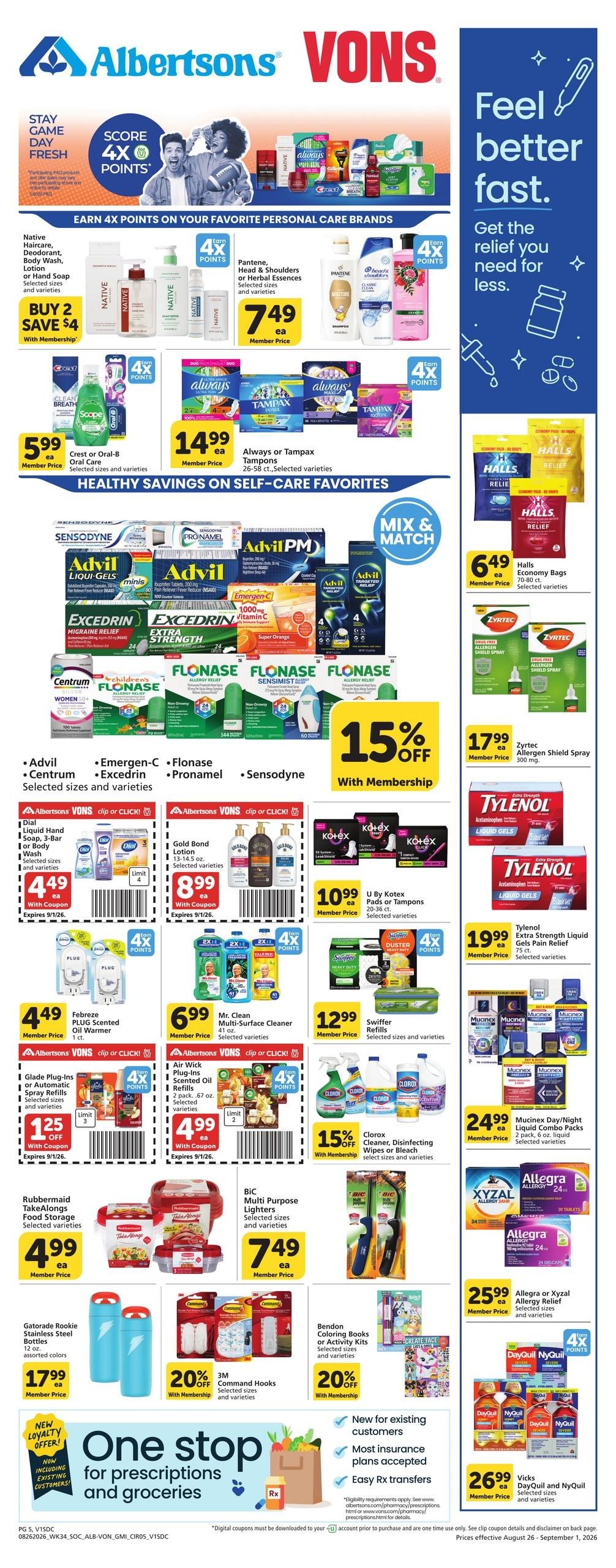 Vons (Imperial Beach–La Jolla Area, CA) Weekly Ad August 26 - September 1, 2026
