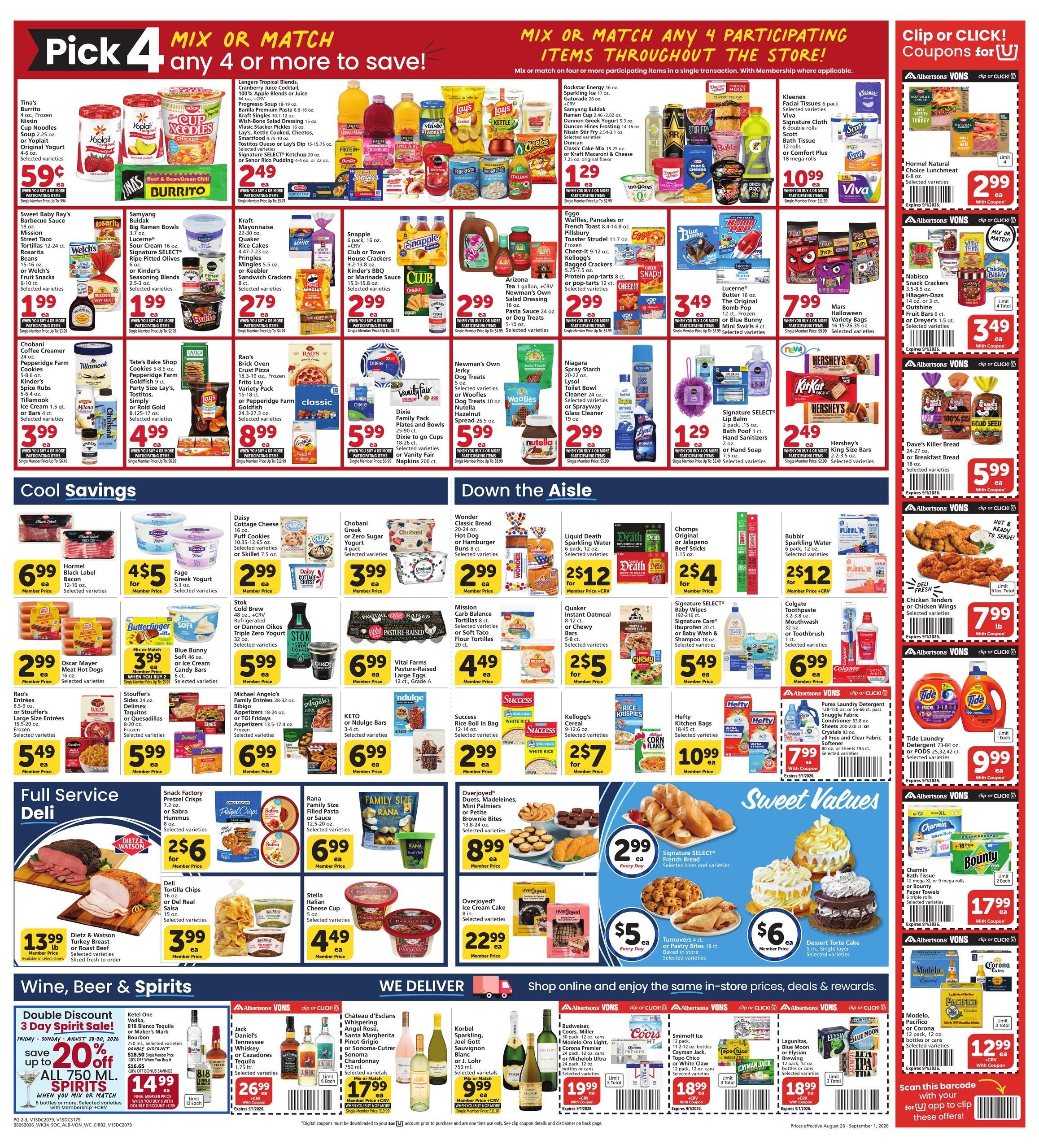 Vons (San Diego–Poway Area, CA) Weekly Ad August 26 - September 1, 2026