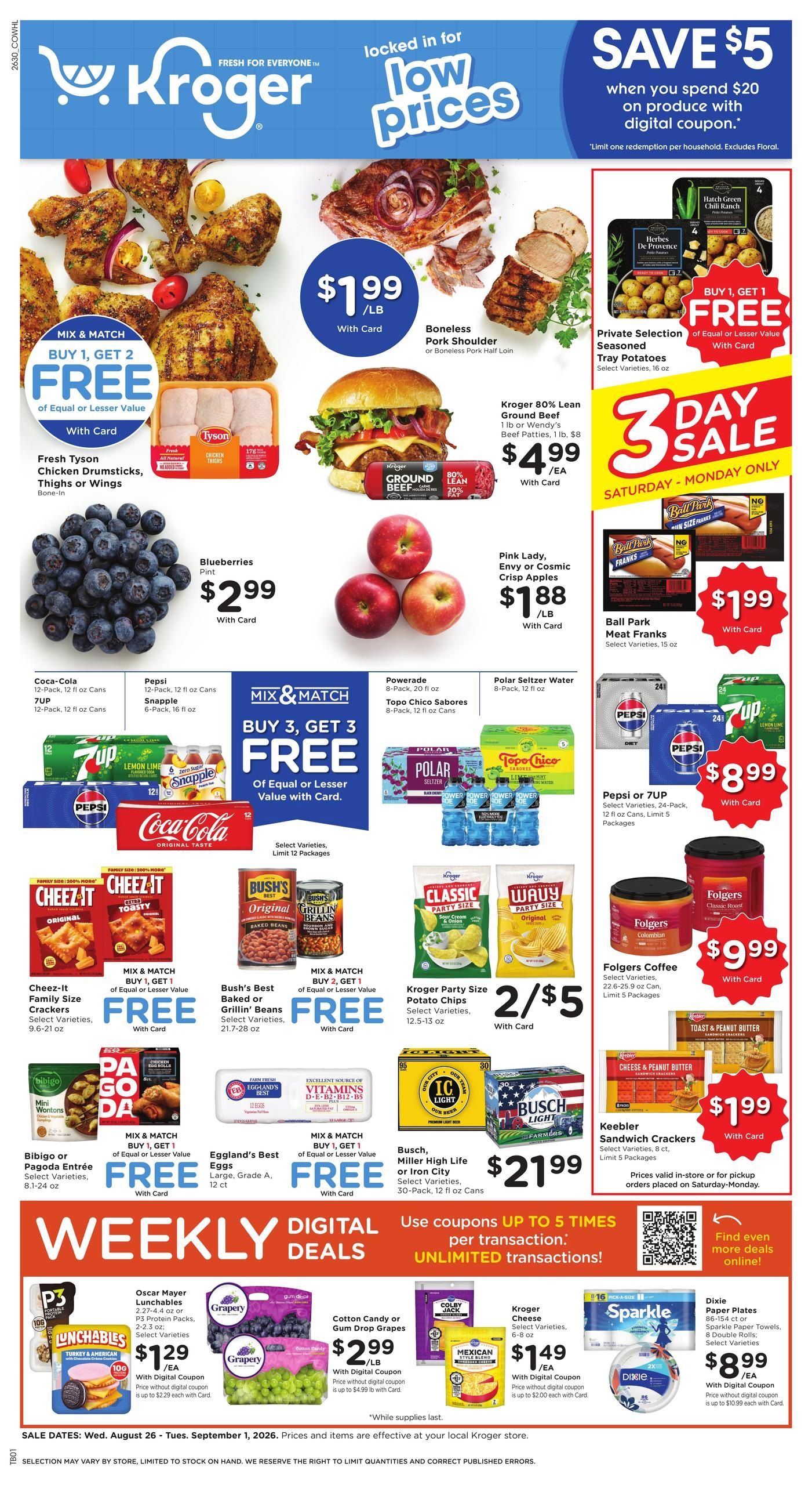 Kroger (Glen Dale-Short Creek Area, WV) Weekly Ad August 26 - September 1, 2026