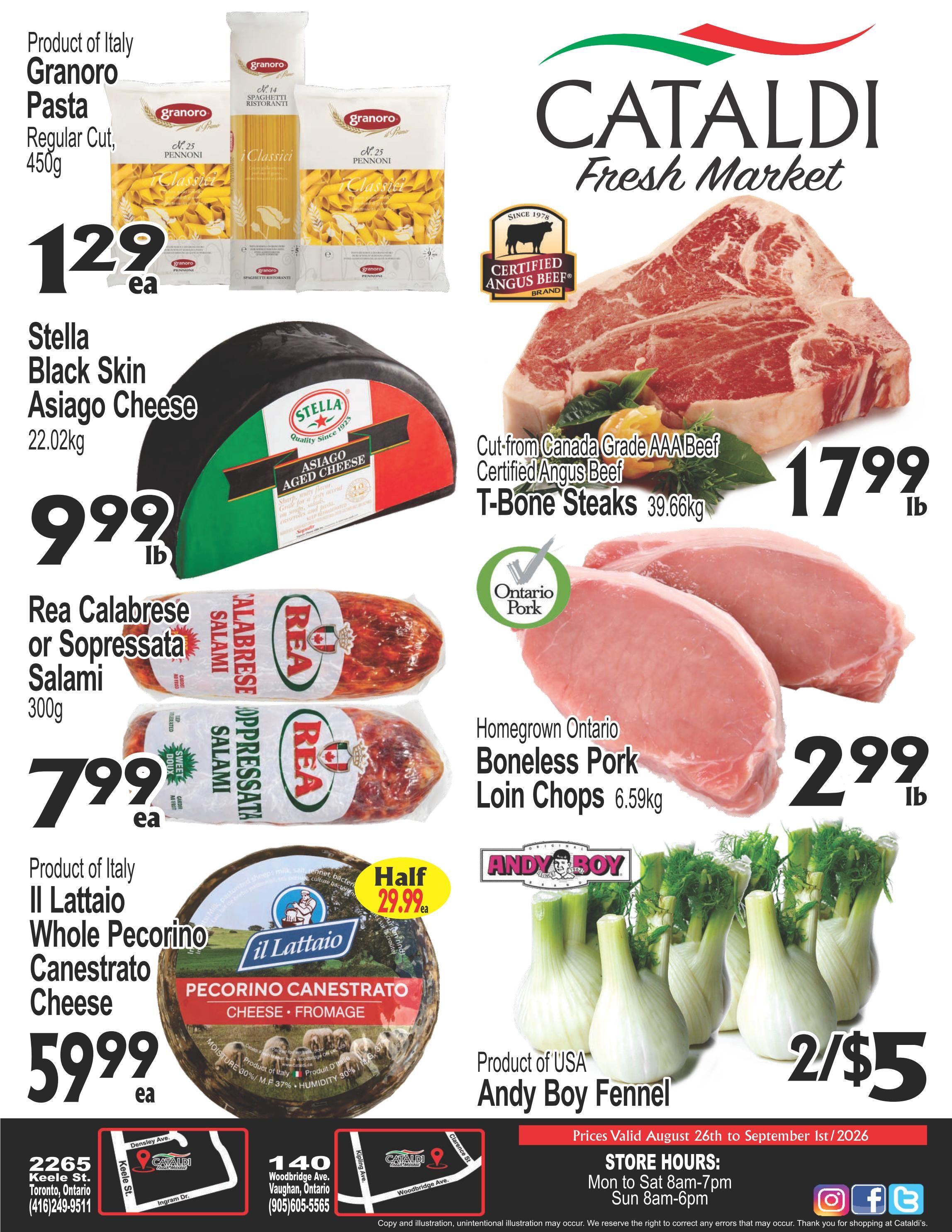 Cataldi Fresh Market Flyer August 26 to September 1