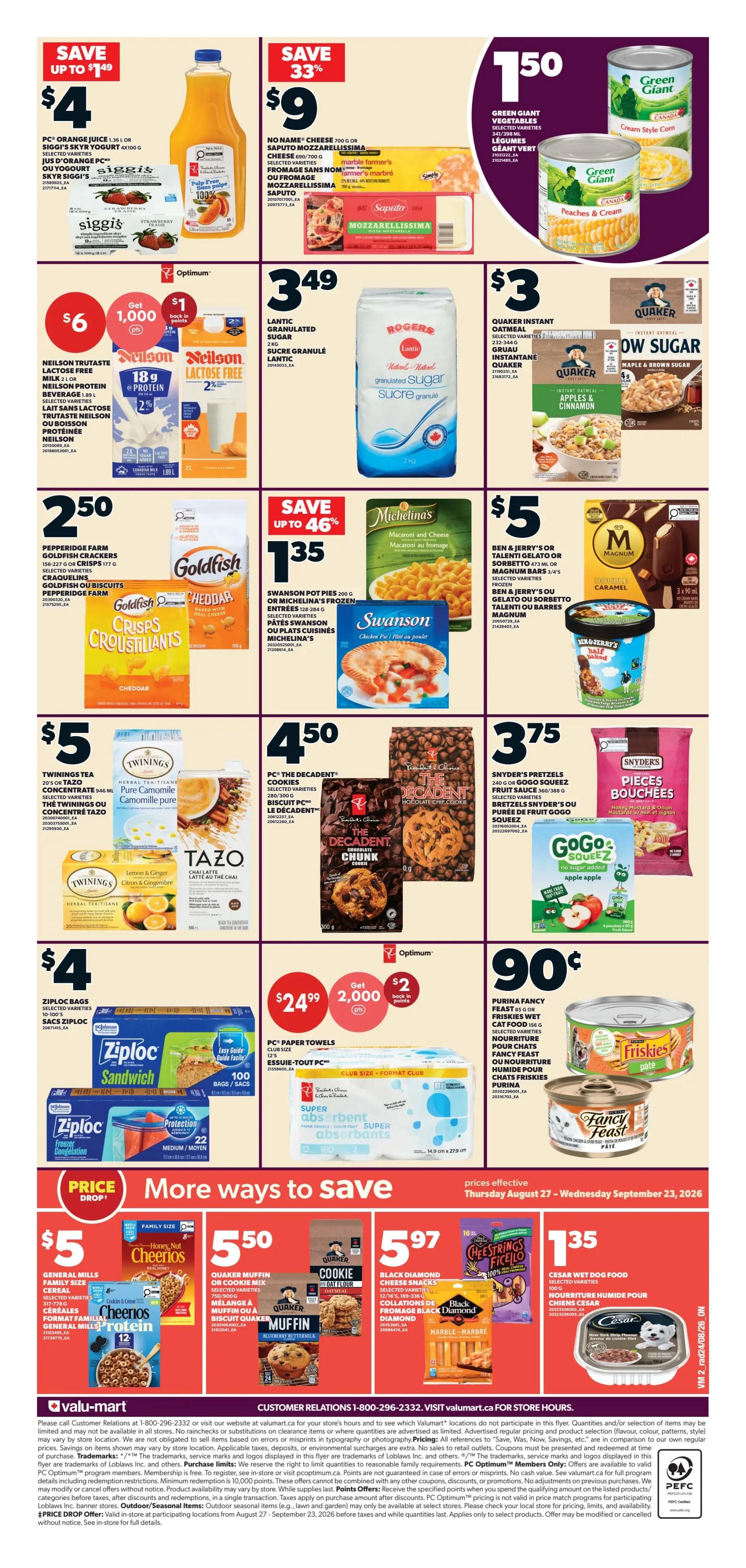 Valu-mart Flyer August 27 to September 2