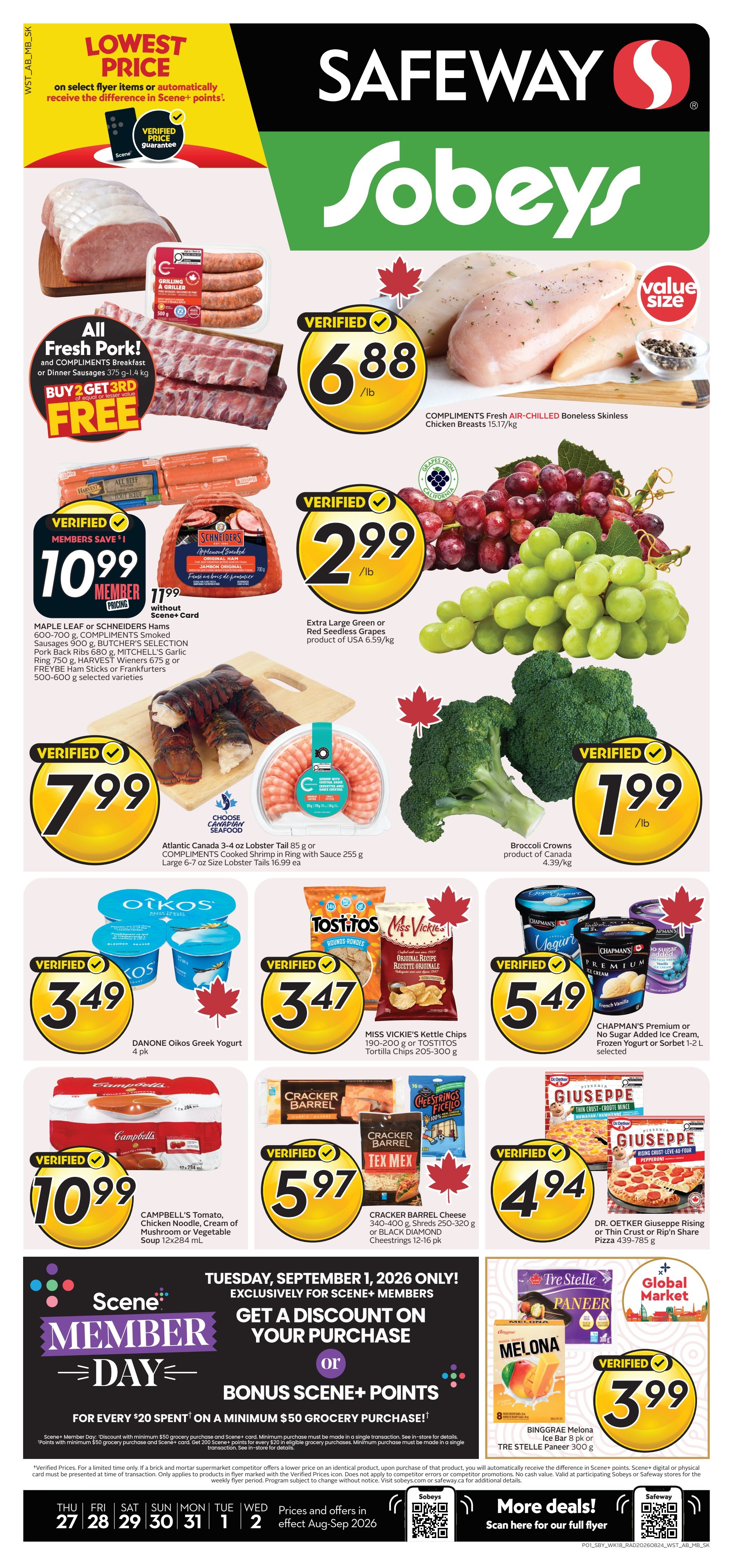 Sobeys/Safeway (SK & MB) Flyer August 27 to September 2