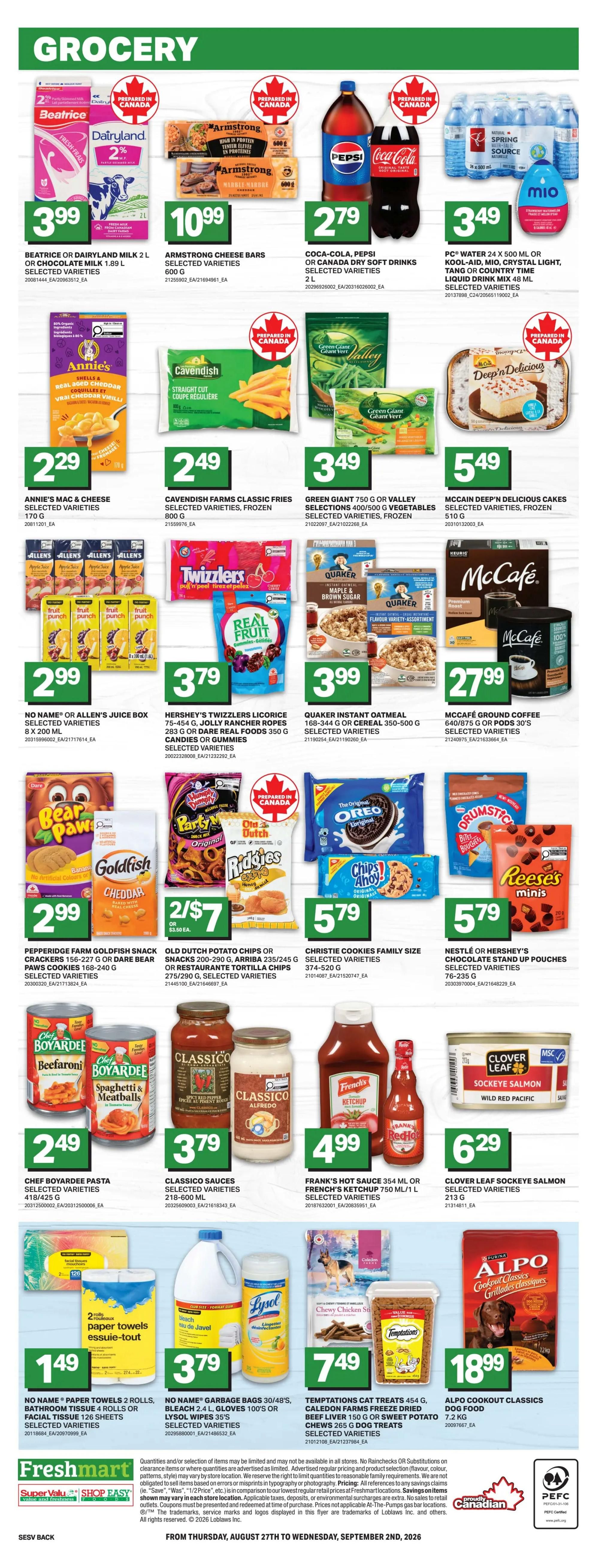 Shop Easy & SuperValu Flyer August 27 to September 2