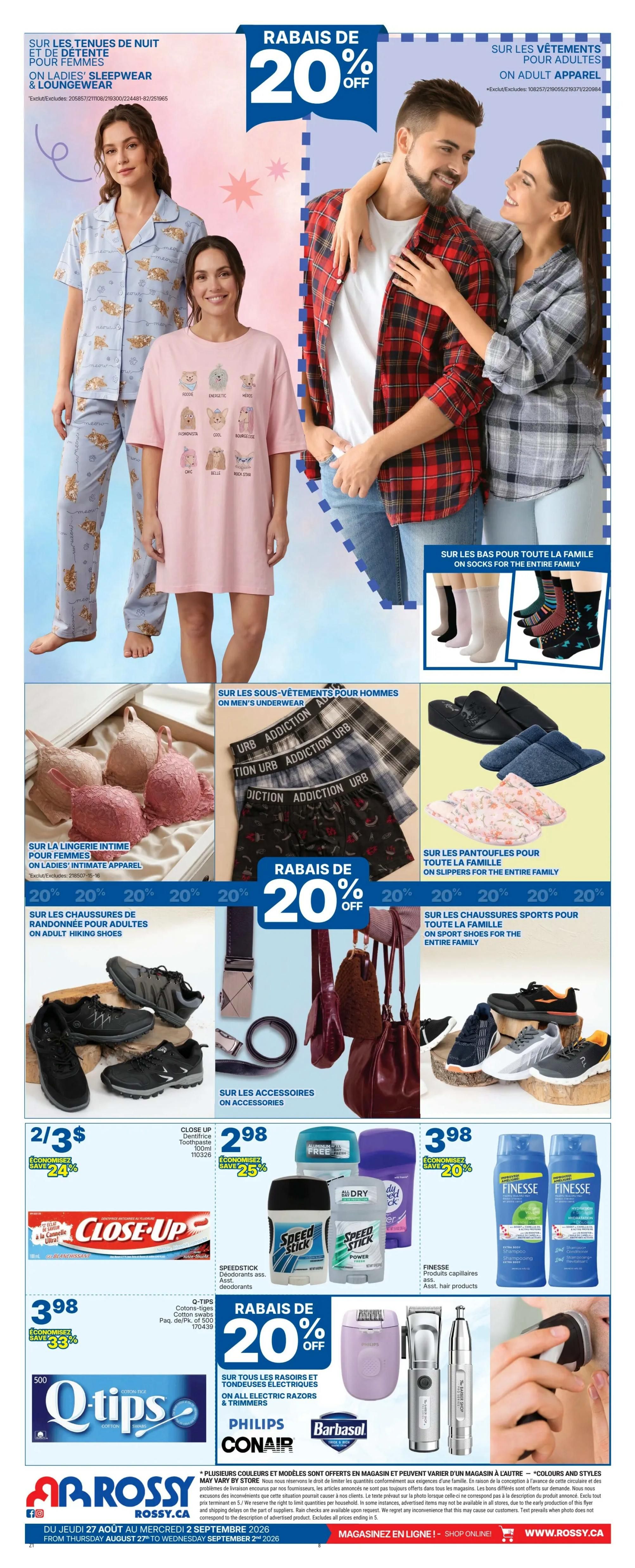 Rossy Flyer August 27 to September 2