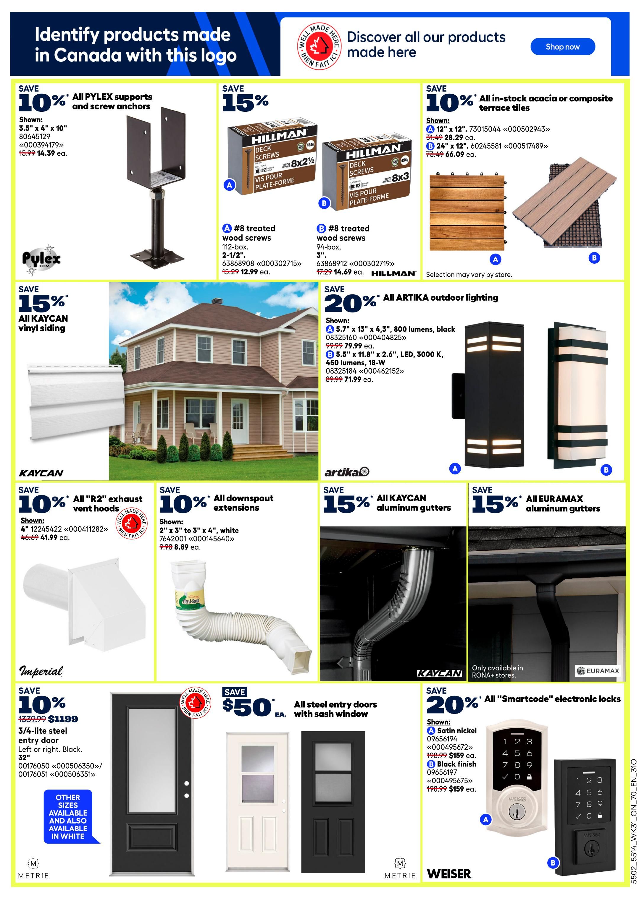 Rona & Rona+ (ON) Flyer August 27 to September 2