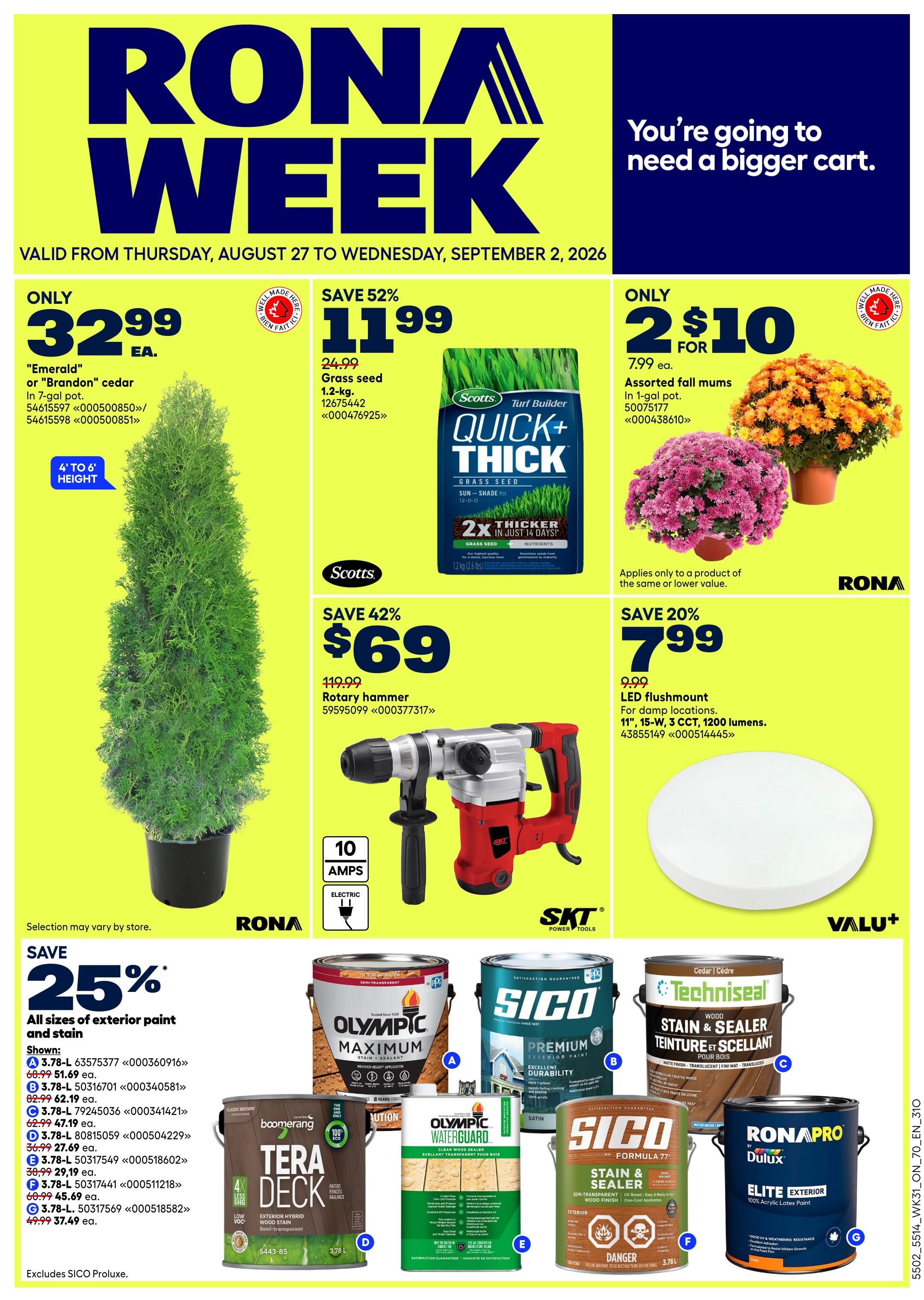 Rona & Rona+ (ON) Flyer August 27 to September 2