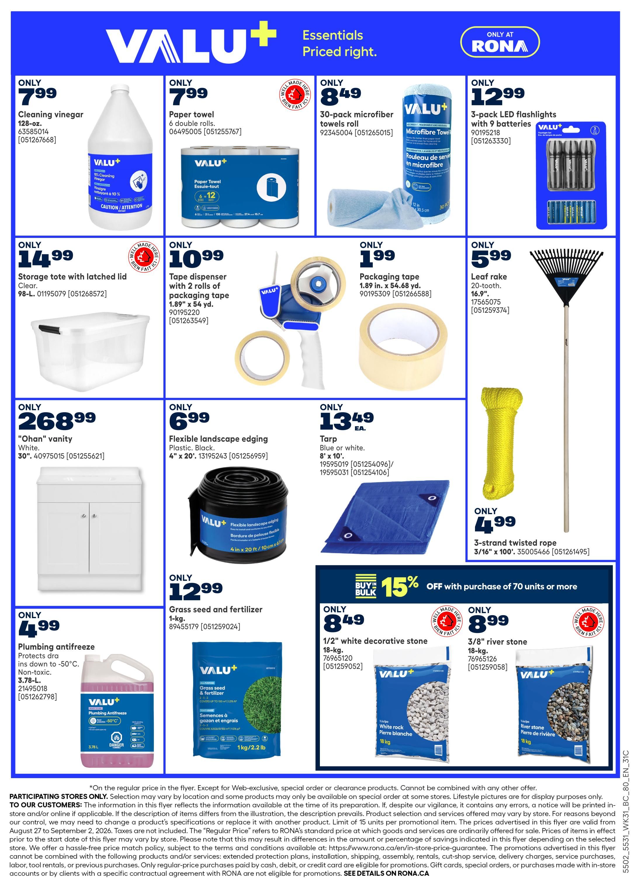 Rona & Rona+ (BC) Flyer August 27 to September 2