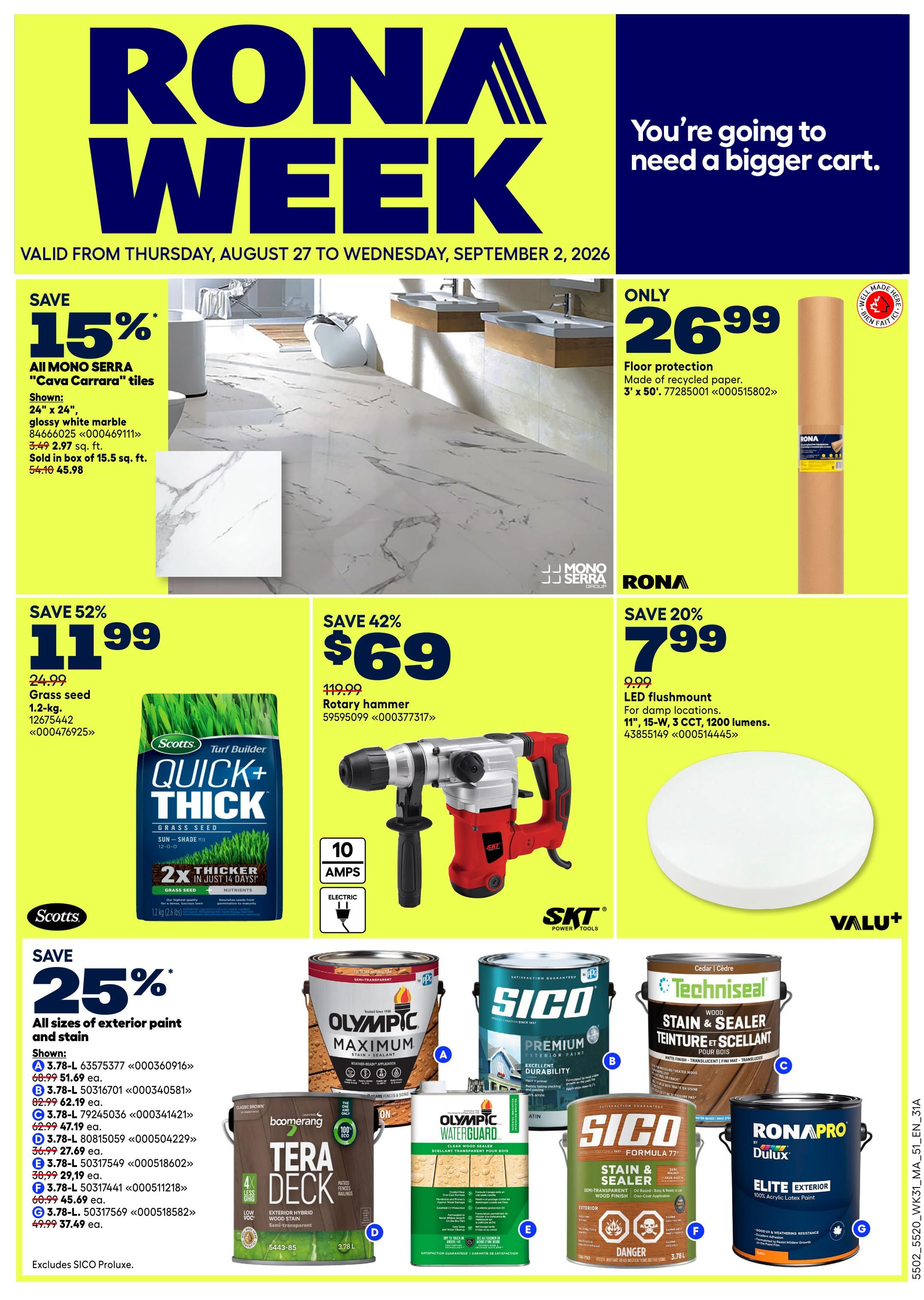 Rona & Rona+ (Atlantic) Flyer August 27 to September 2
