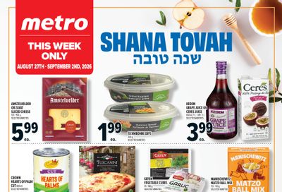 Metro (ON) Rosh Hashanah Flyer August 27 to September 2