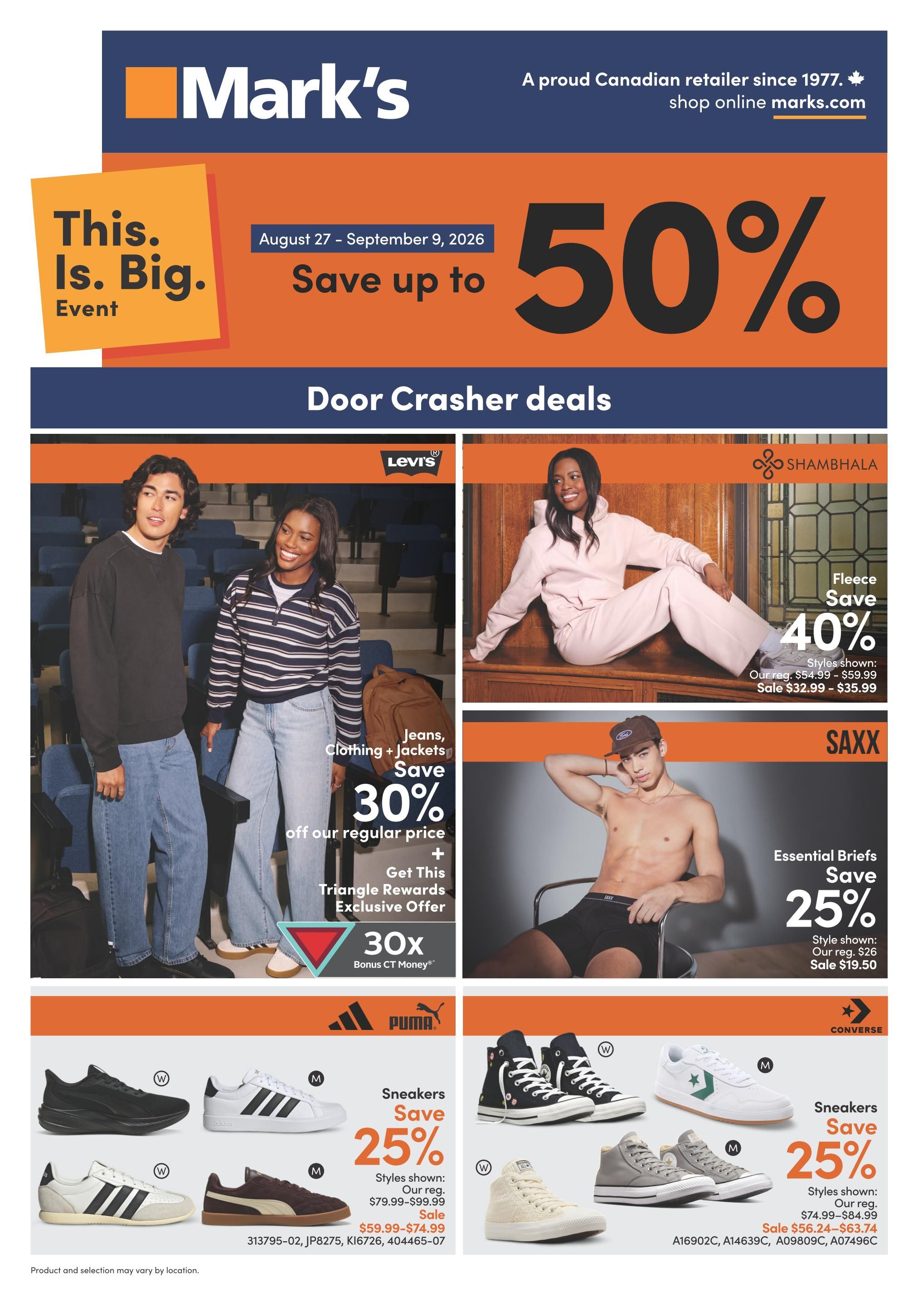 Mark's Flyer August 27 to September 9