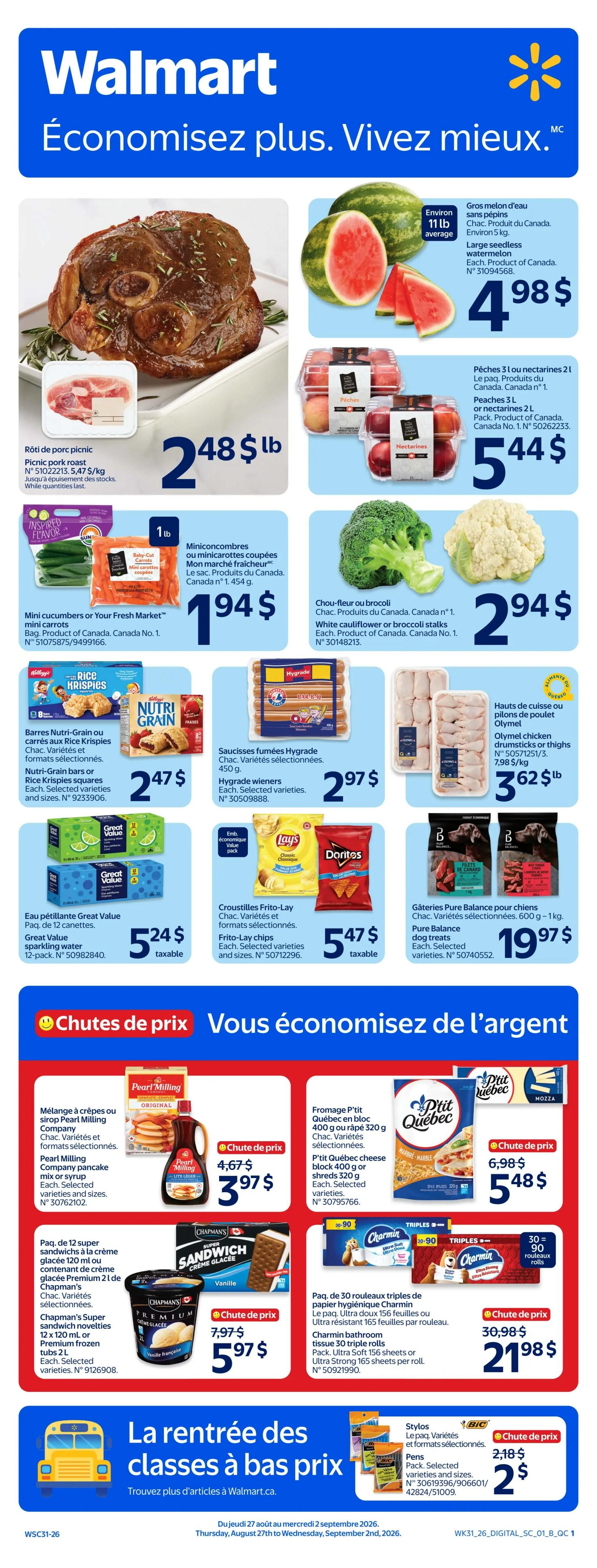 Walmart (QC) Flyer August 27 to September 2