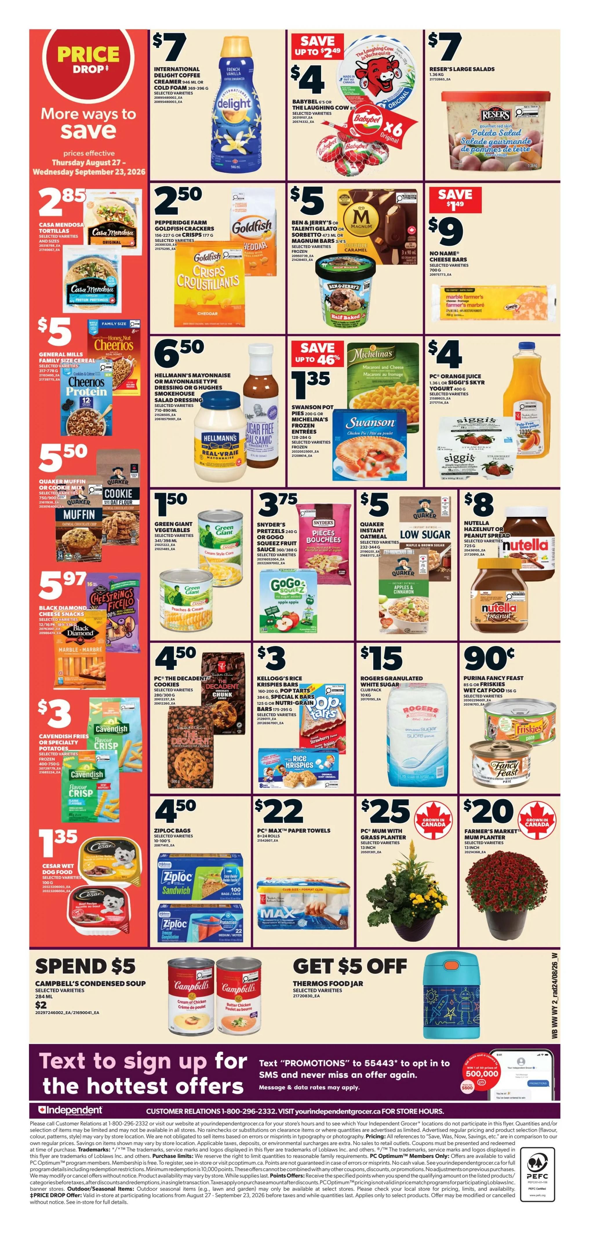 Independent Grocer (West) Flyer August 27 to September 2