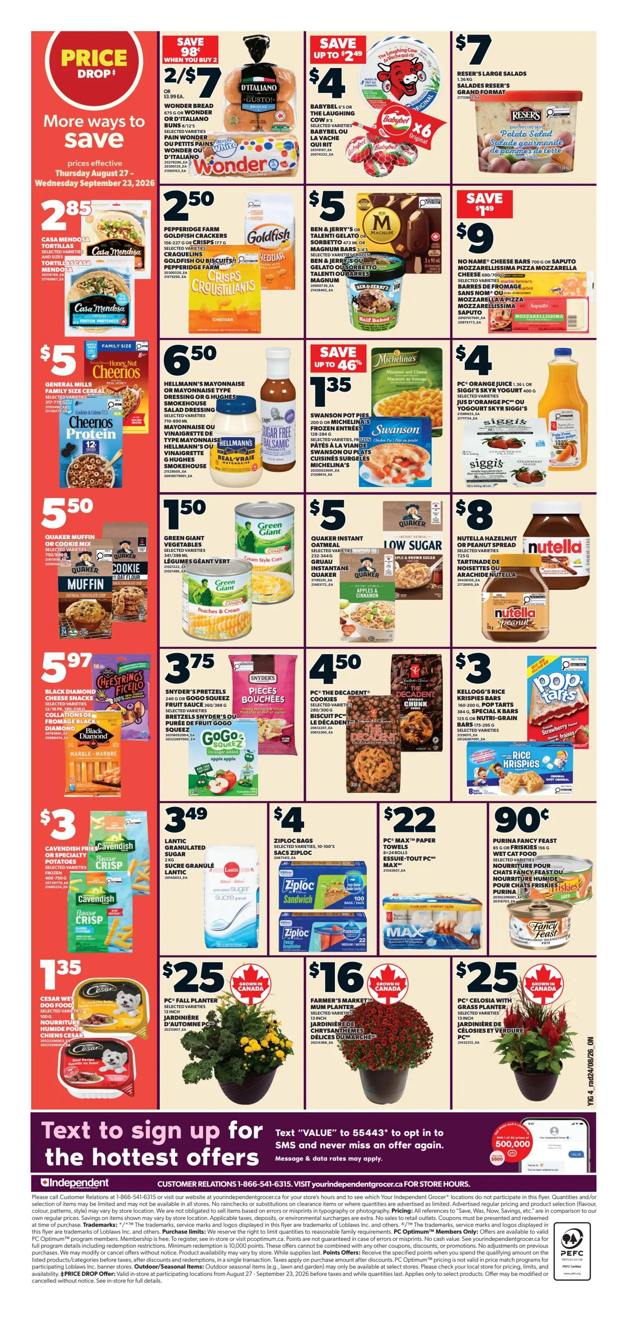 Independent Grocer (ON) Flyer August 27 to September 2