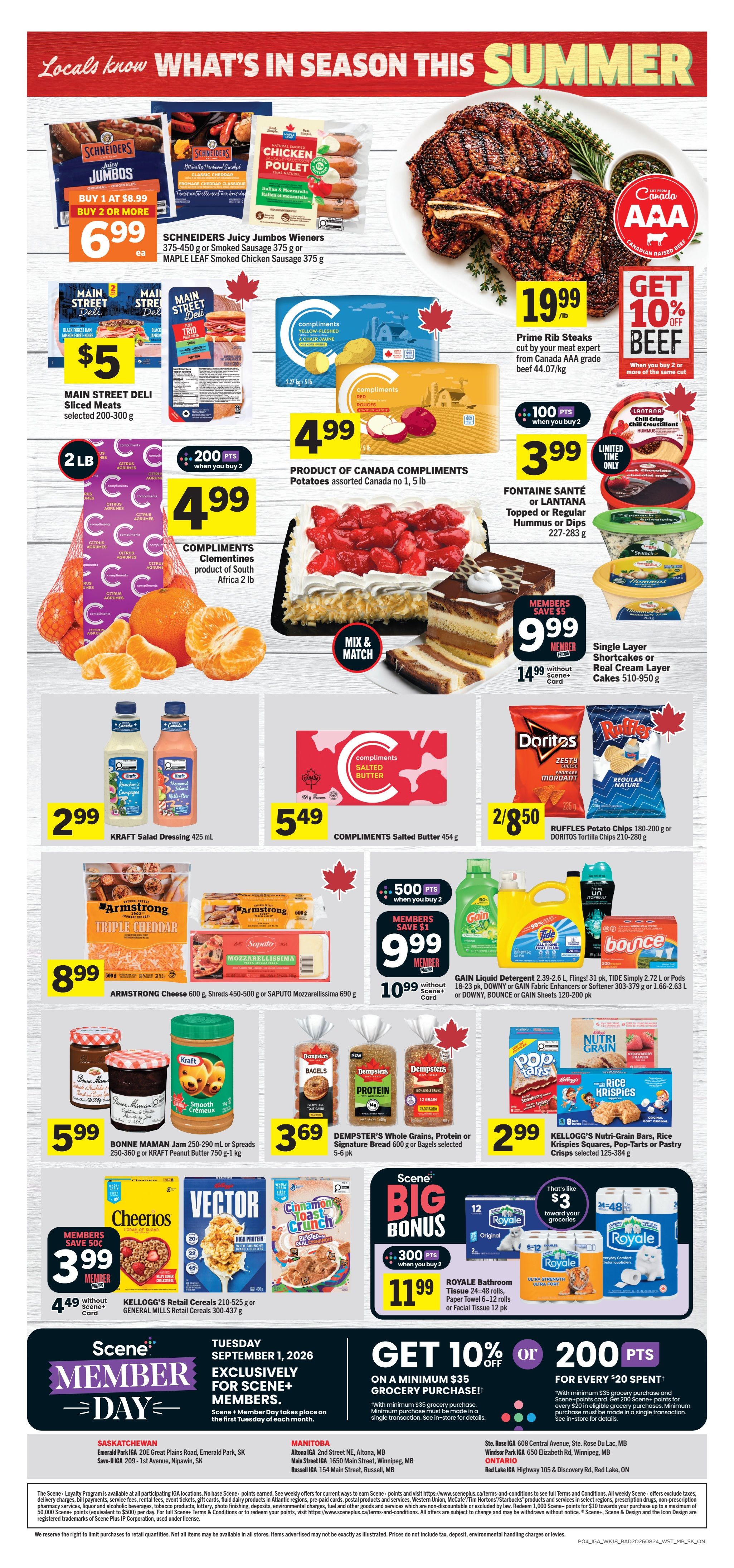 IGA (SK, MB, ON) Flyer August 27 to September 2
