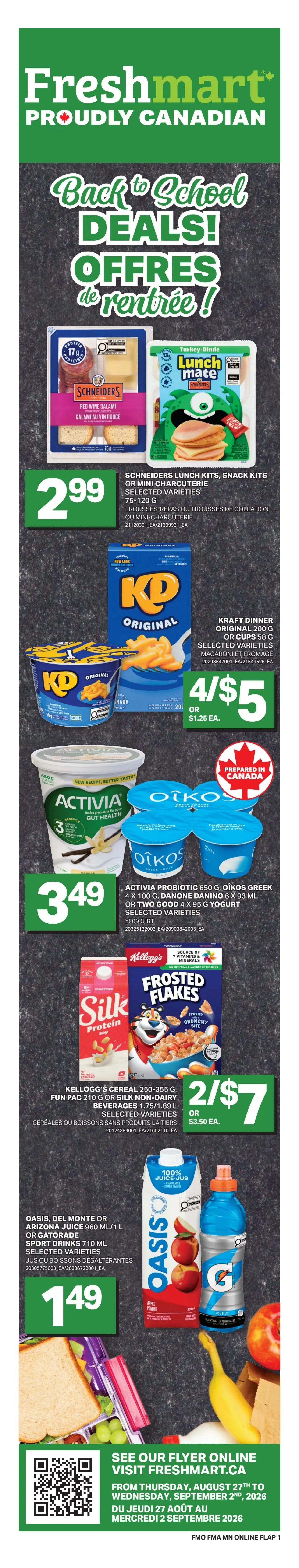 Freshmart (ON) Flyer August 27 to September 2