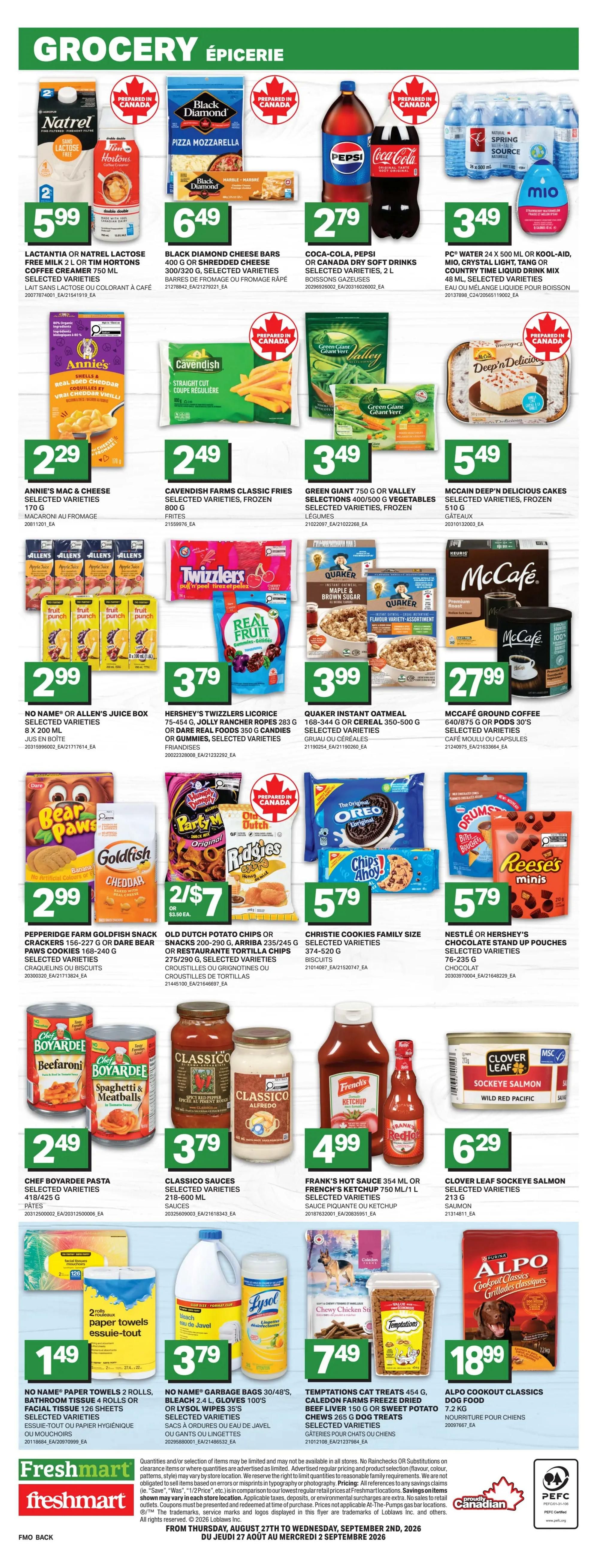 Freshmart (ON) Flyer August 27 to September 2