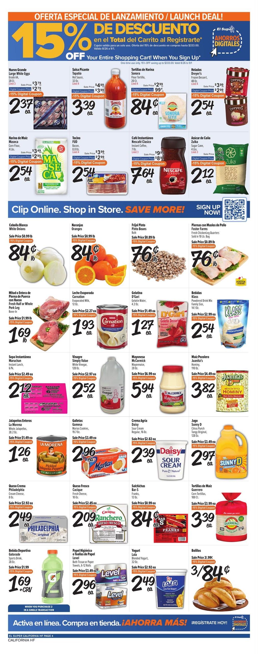 El Super (Camp Pendleton Area, CA) Weekly Ad August 26 - September 1, 2026